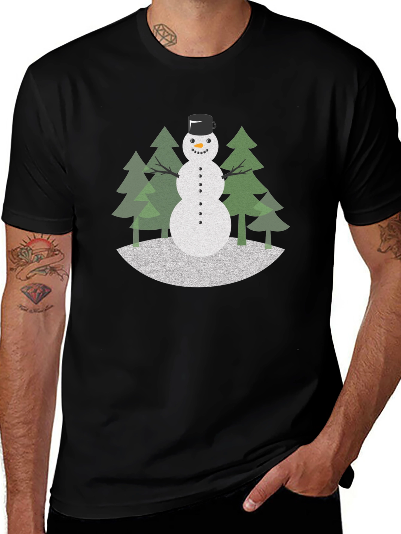 Festive Snowman Graphic Tee - Holiday Style