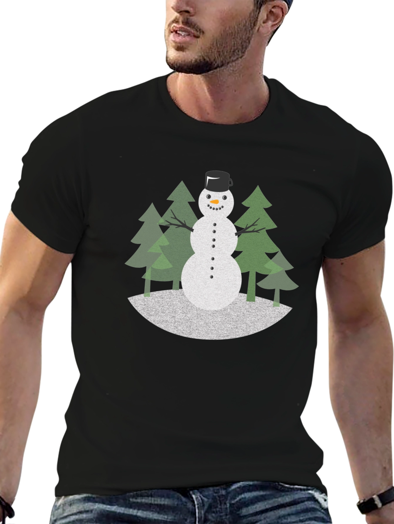 Festive Snowman Graphic Tee - Holiday Style
