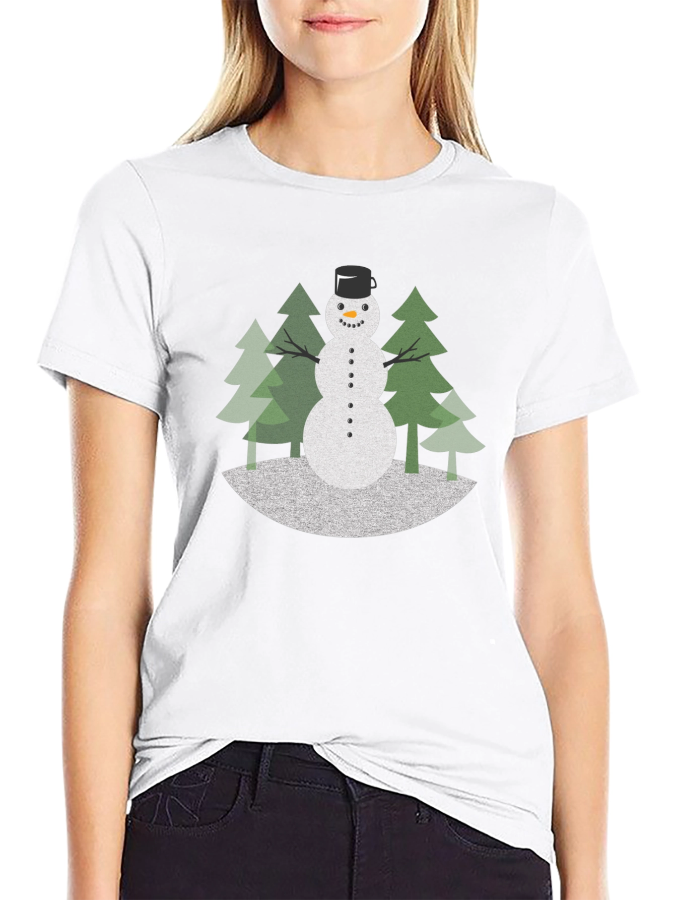 Festive Snowman Graphic Tee - Holiday Style