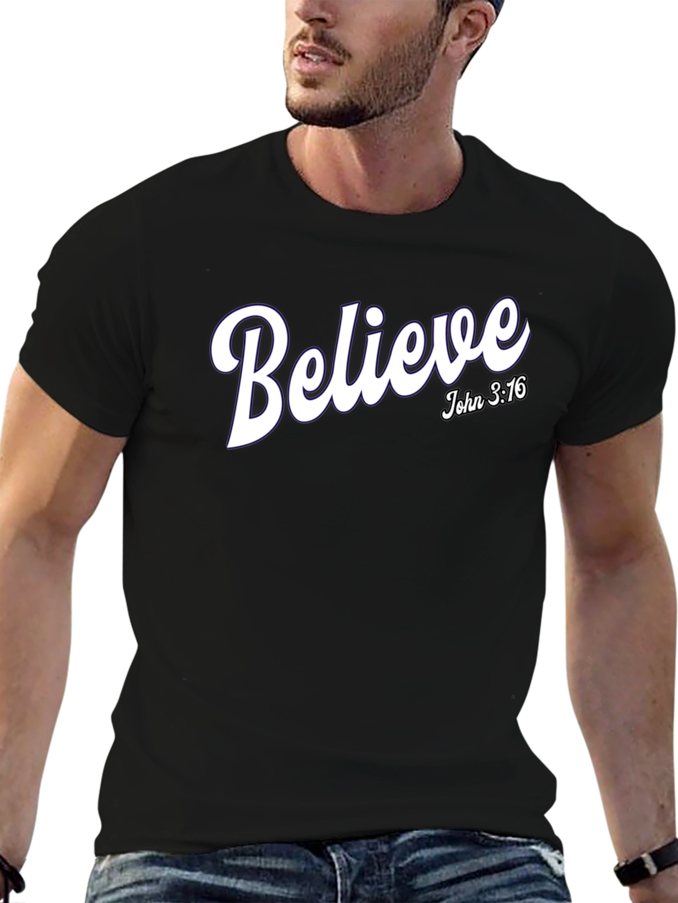 Believe John 3:16 Graphic Tee - Christian T-Shirt