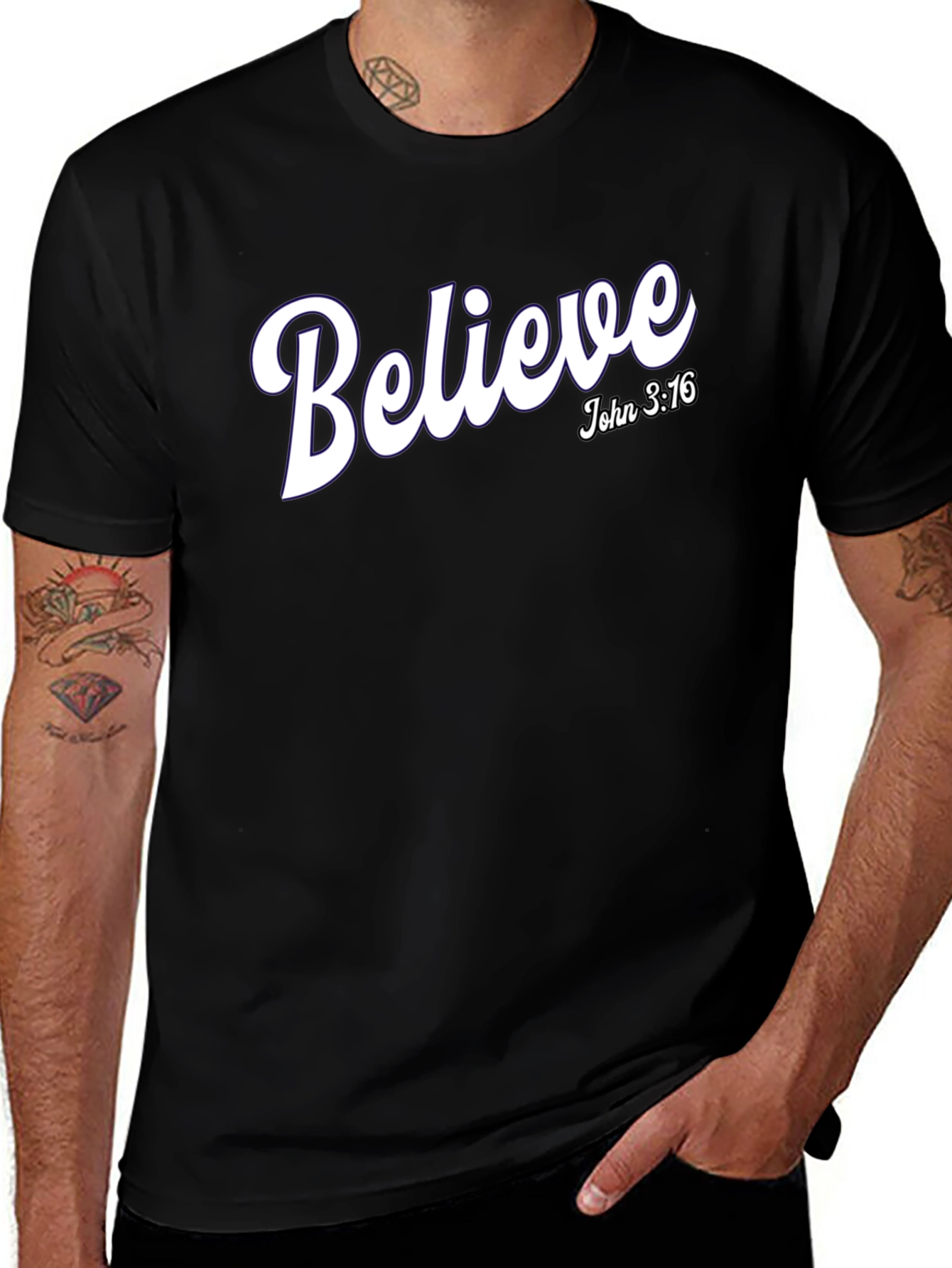 Believe John 3:16 Graphic Tee - Christian T-Shirt