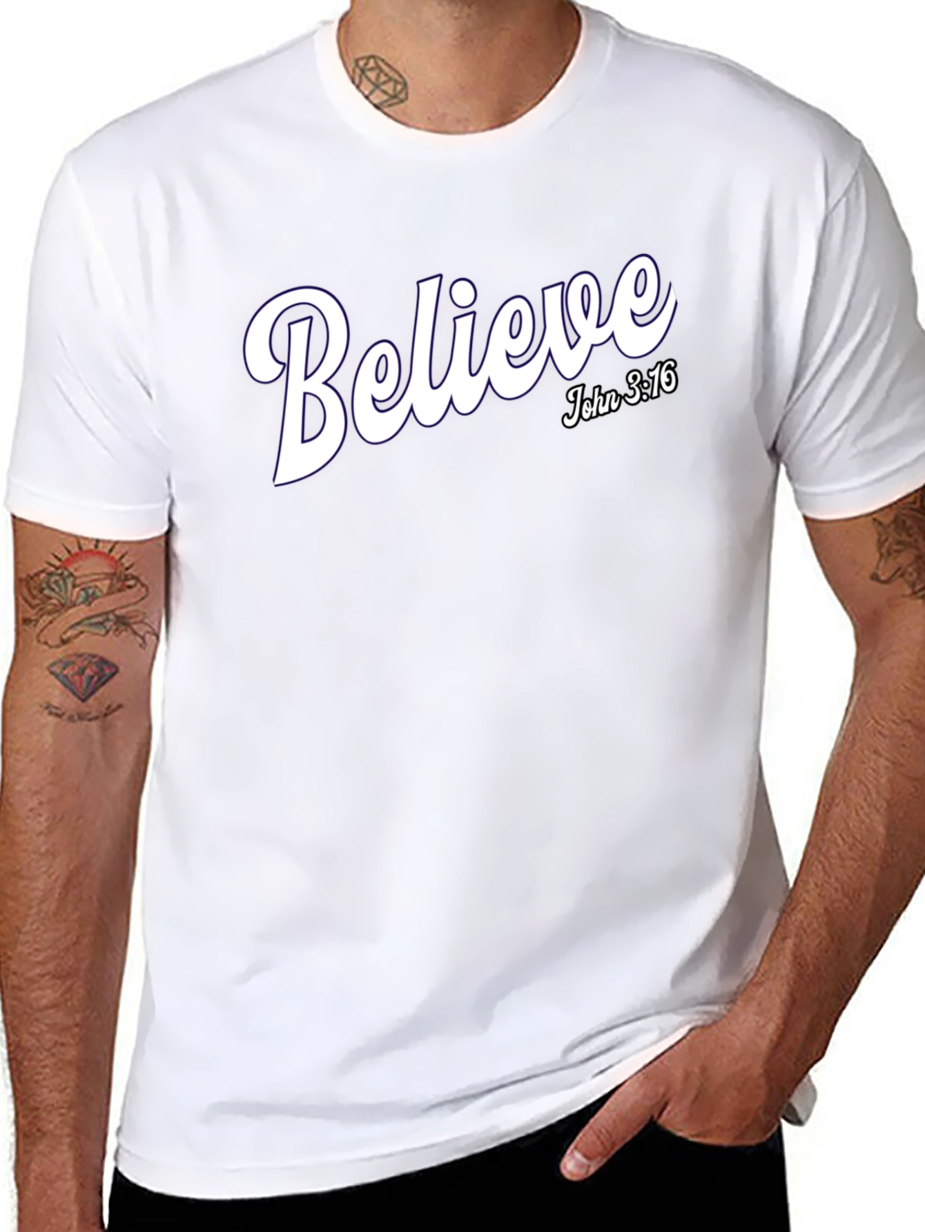 Believe John 3:16 Graphic Tee - Christian T-Shirt