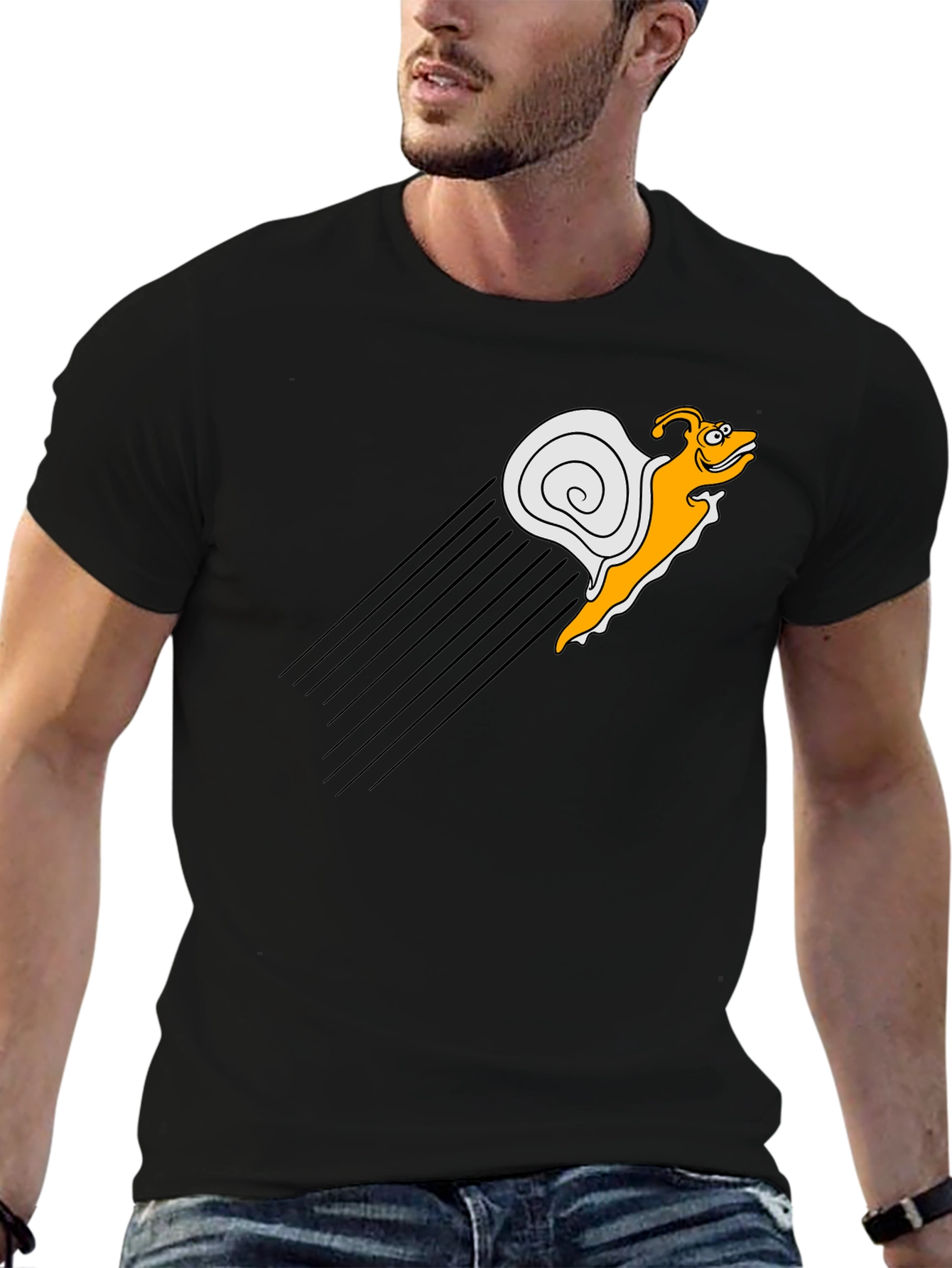 Speedy Snail Graphic Tee - Black Cotton