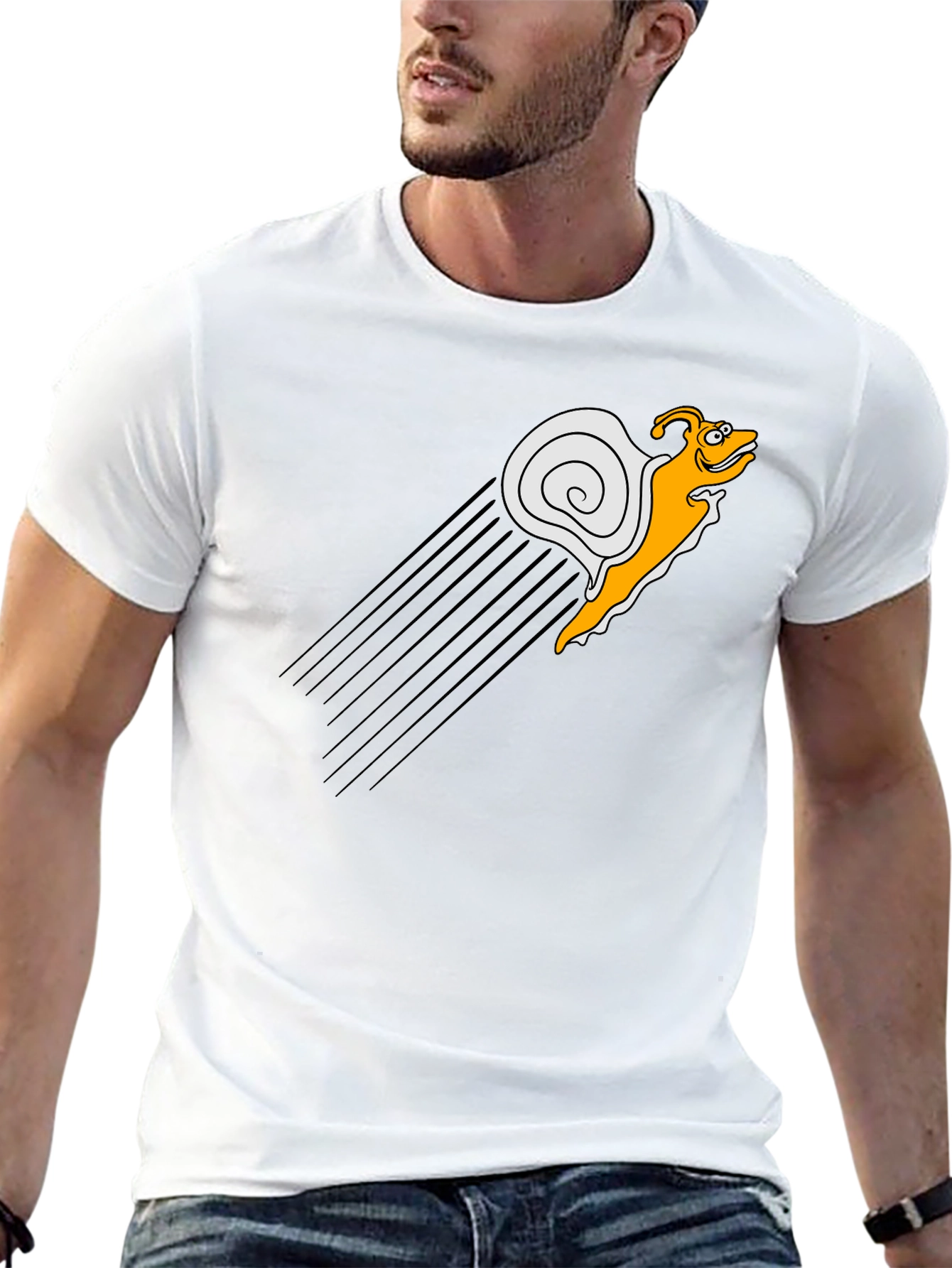 Speedy Snail Graphic Tee - Black Cotton