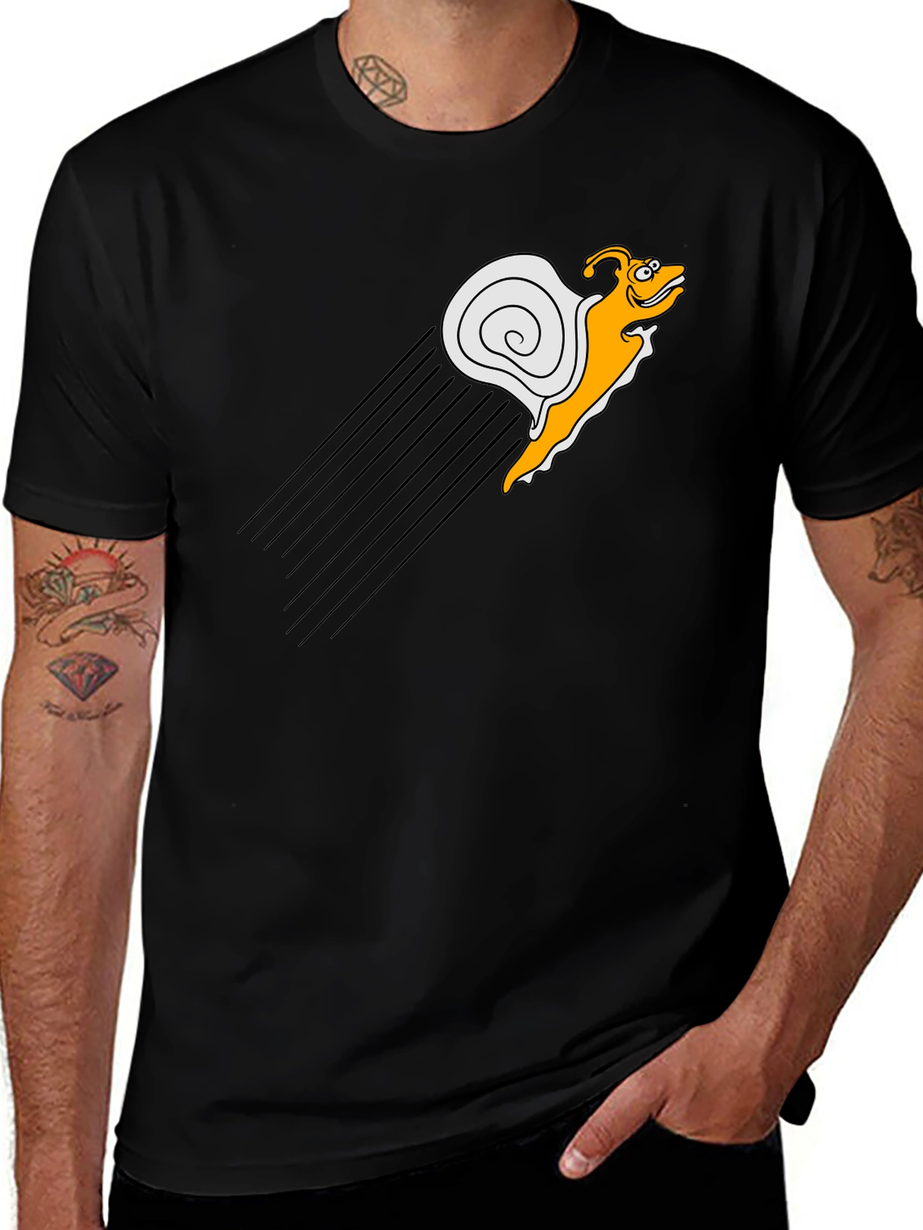 Speedy Snail Graphic Tee - Black Cotton