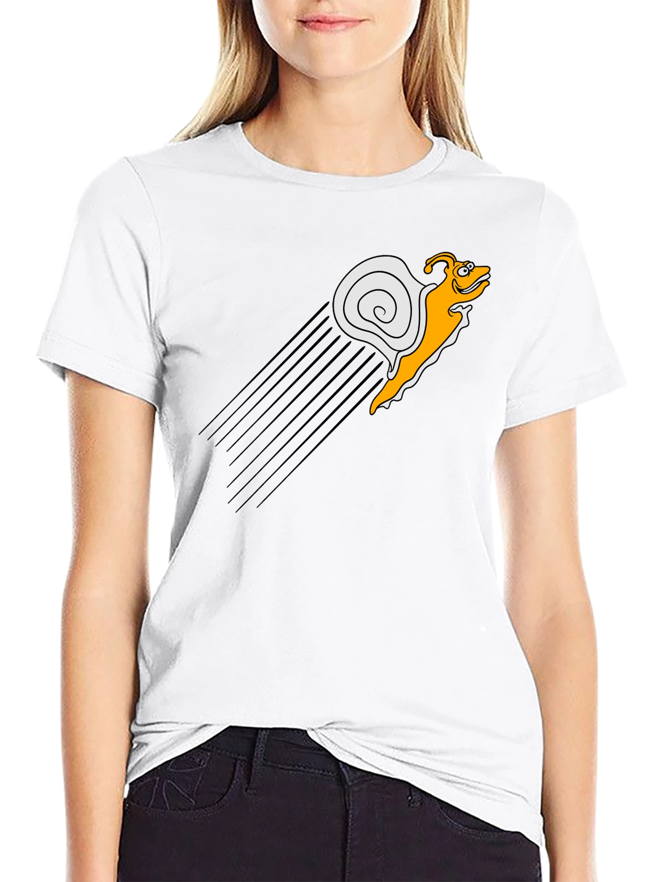 Speedy Snail Graphic Tee - Black Cotton