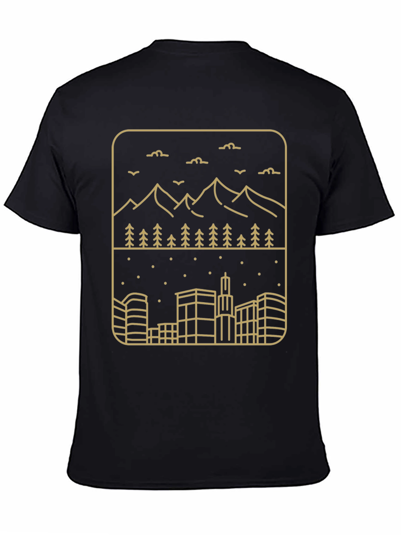 City & Mountain Graphic T-Shirt