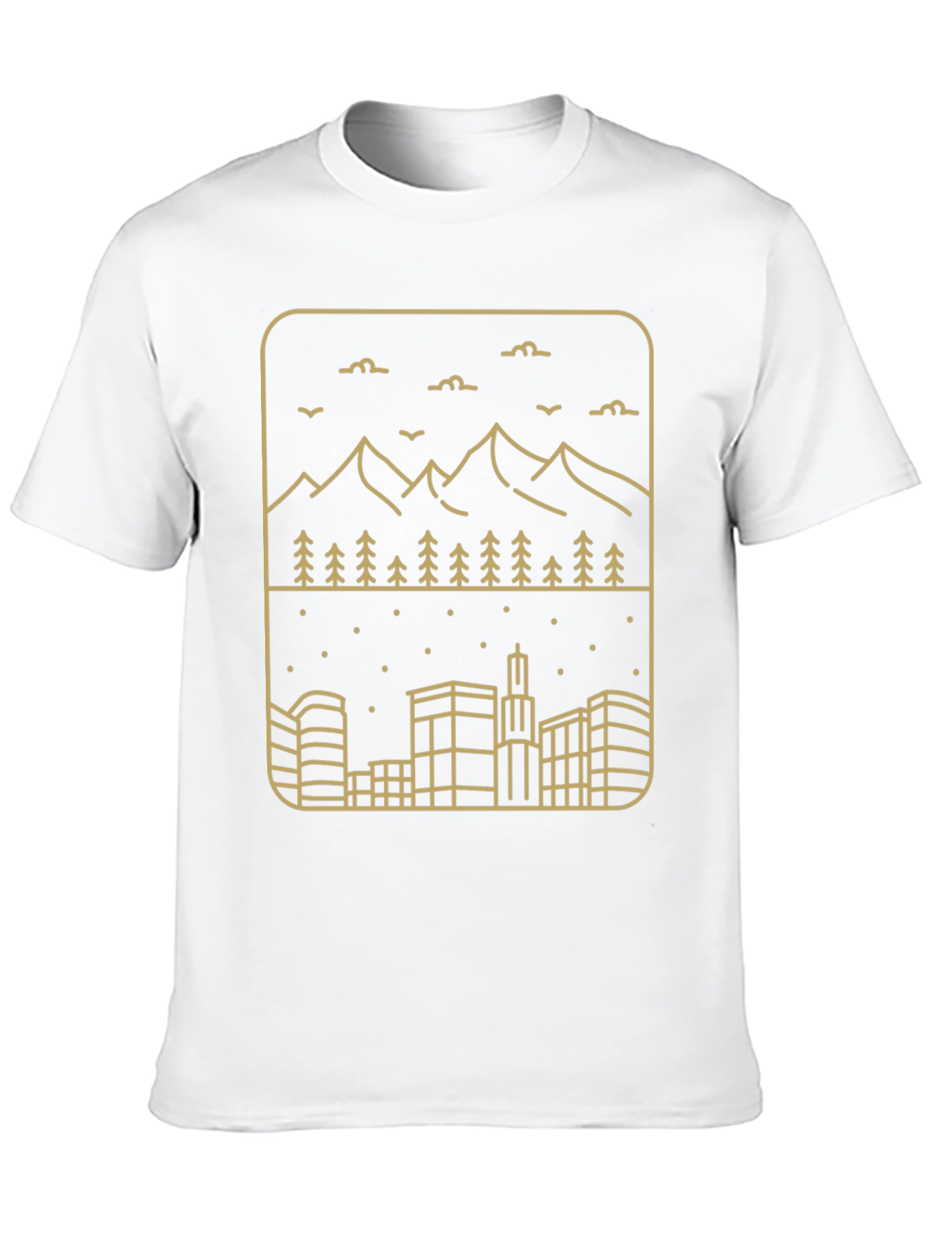 City & Mountain Graphic T-Shirt