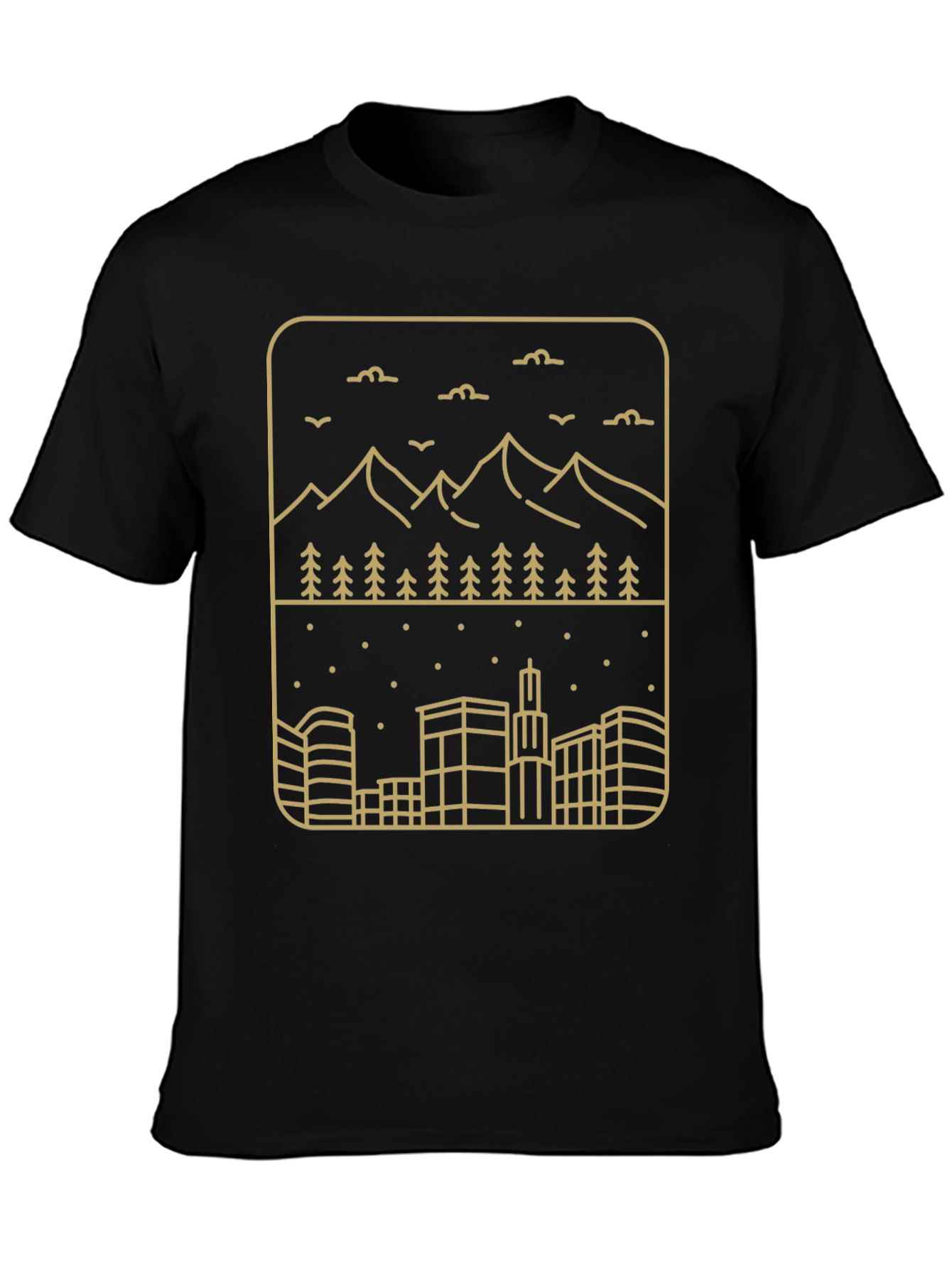 City & Mountain Graphic T-Shirt