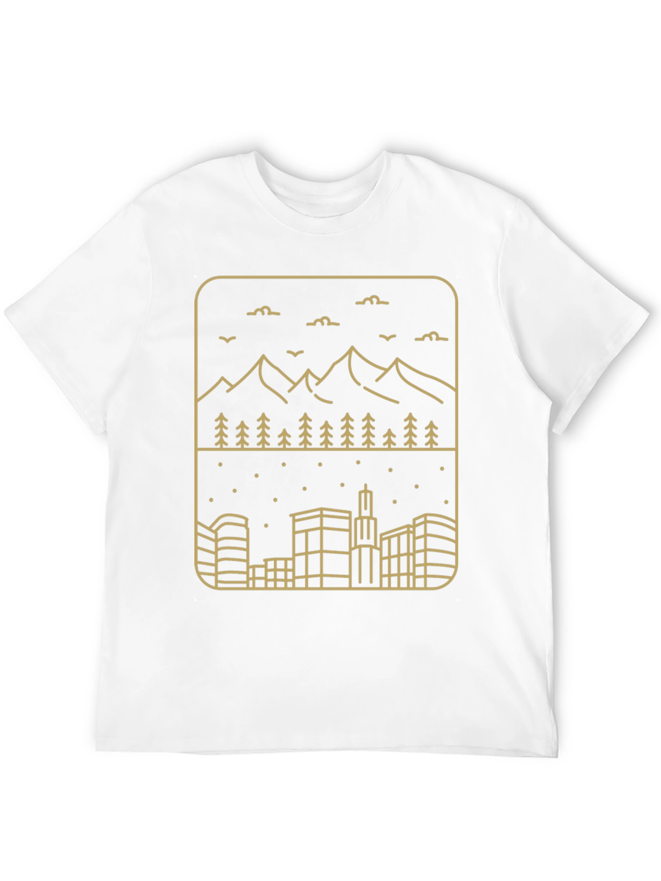 City & Mountain Graphic T-Shirt