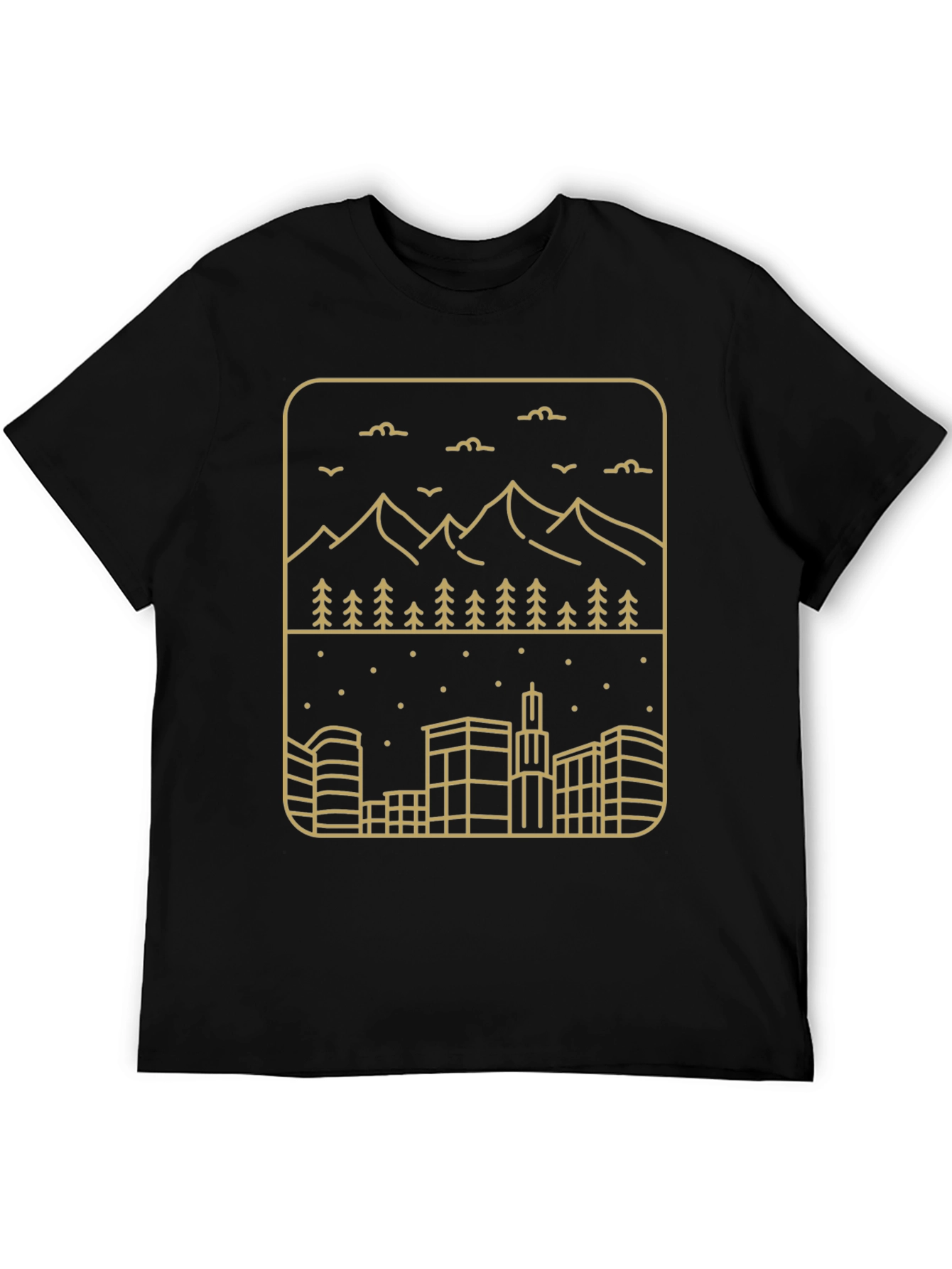 City & Mountain Graphic T-Shirt
