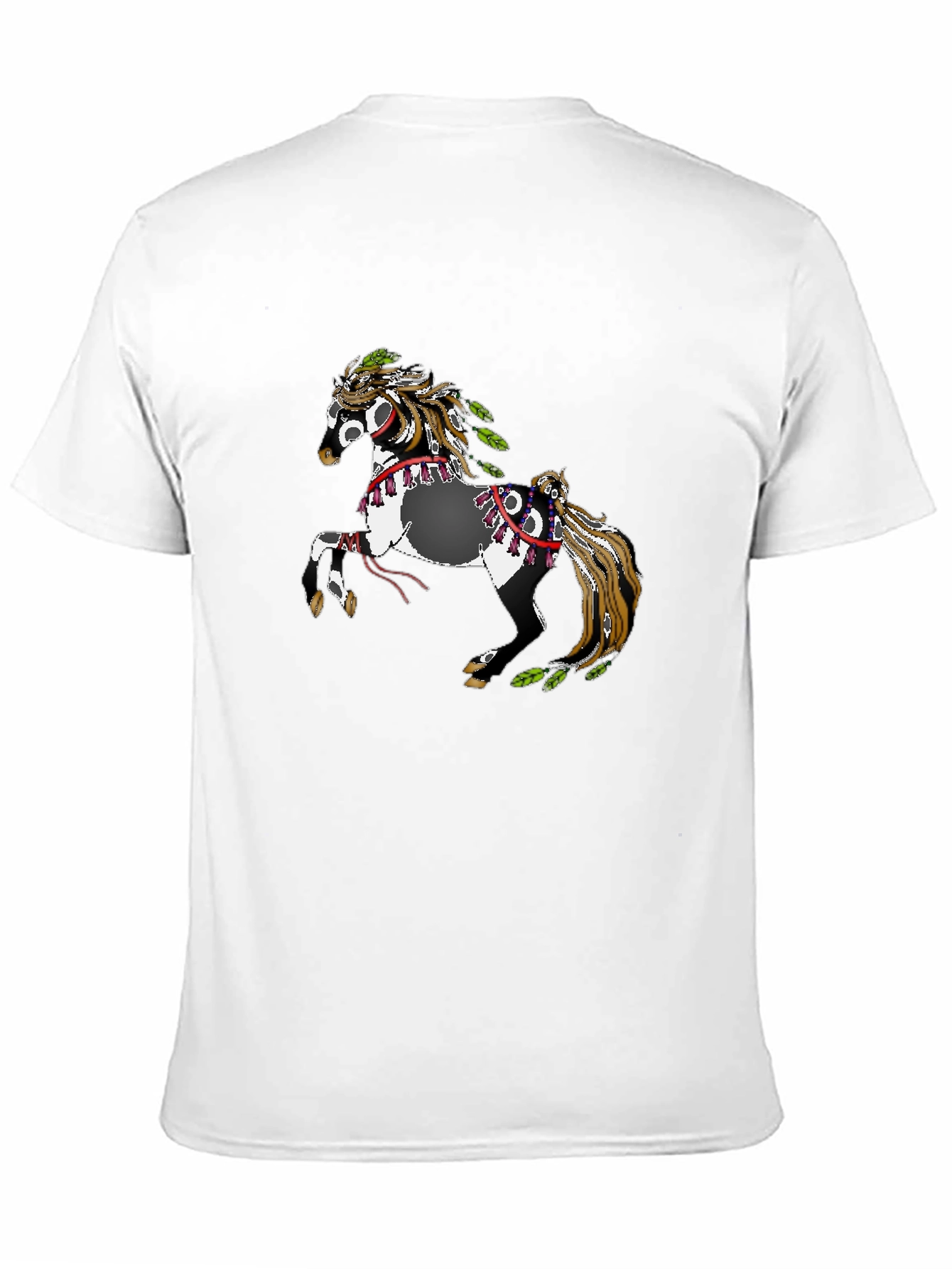 Black T-Shirt with Horse Motif