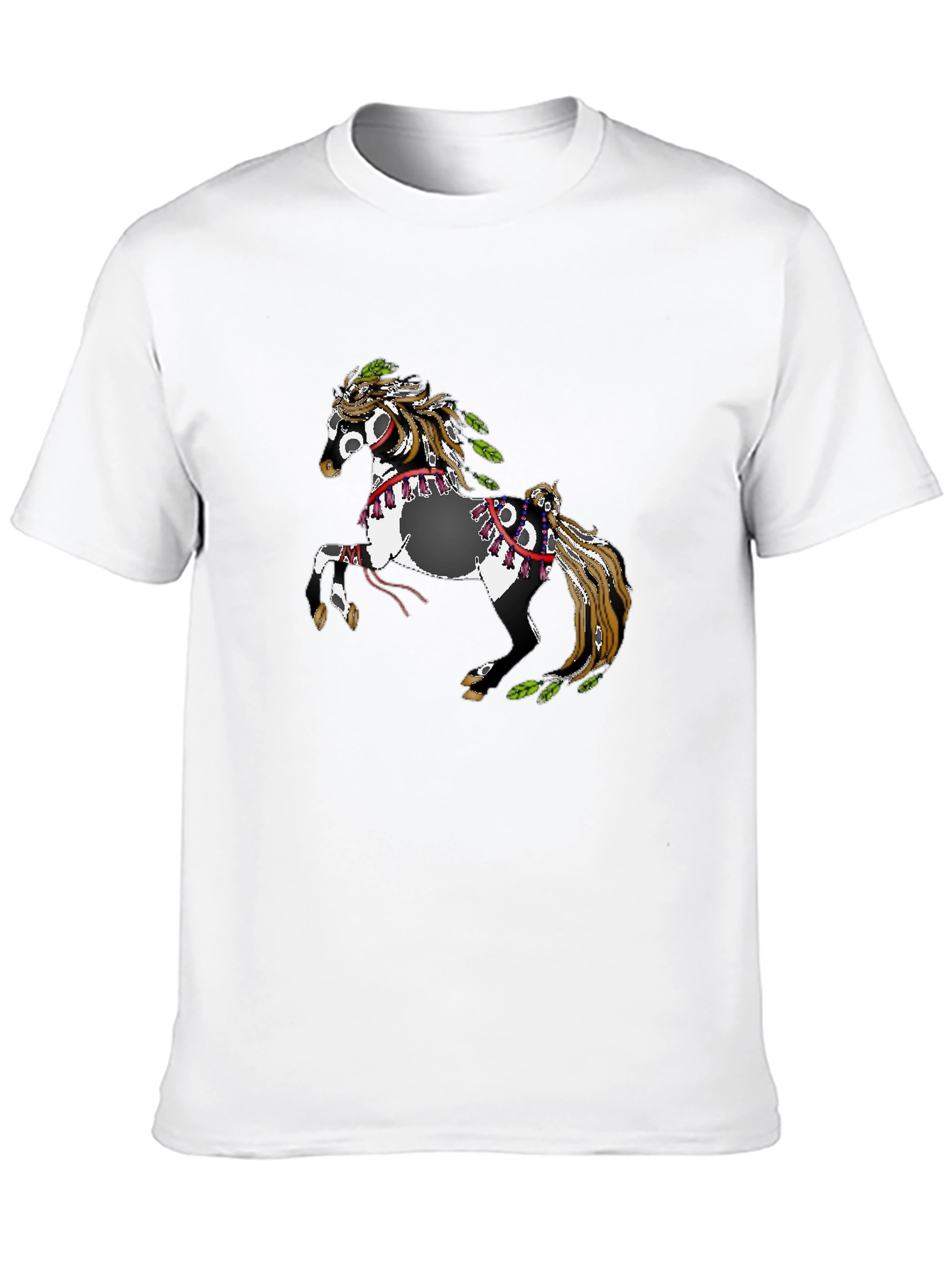 Black T-Shirt with Horse Motif