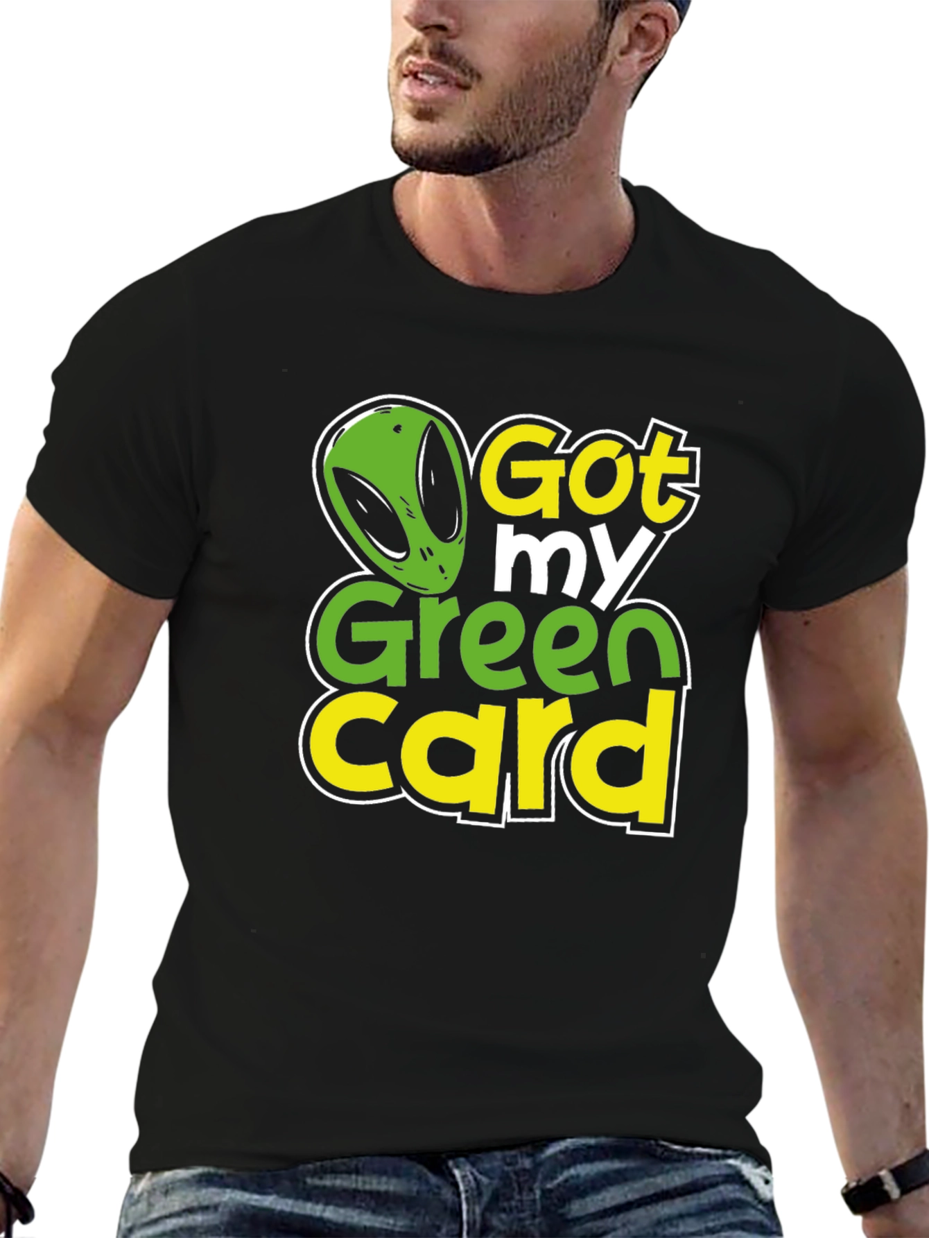Got My Green Card Alien Graphic T-Shirt