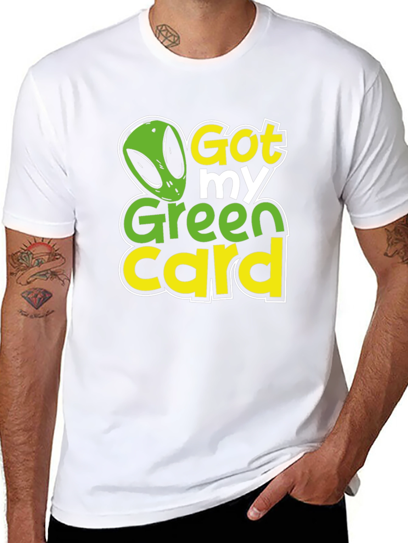 Got My Green Card Alien Graphic T-Shirt