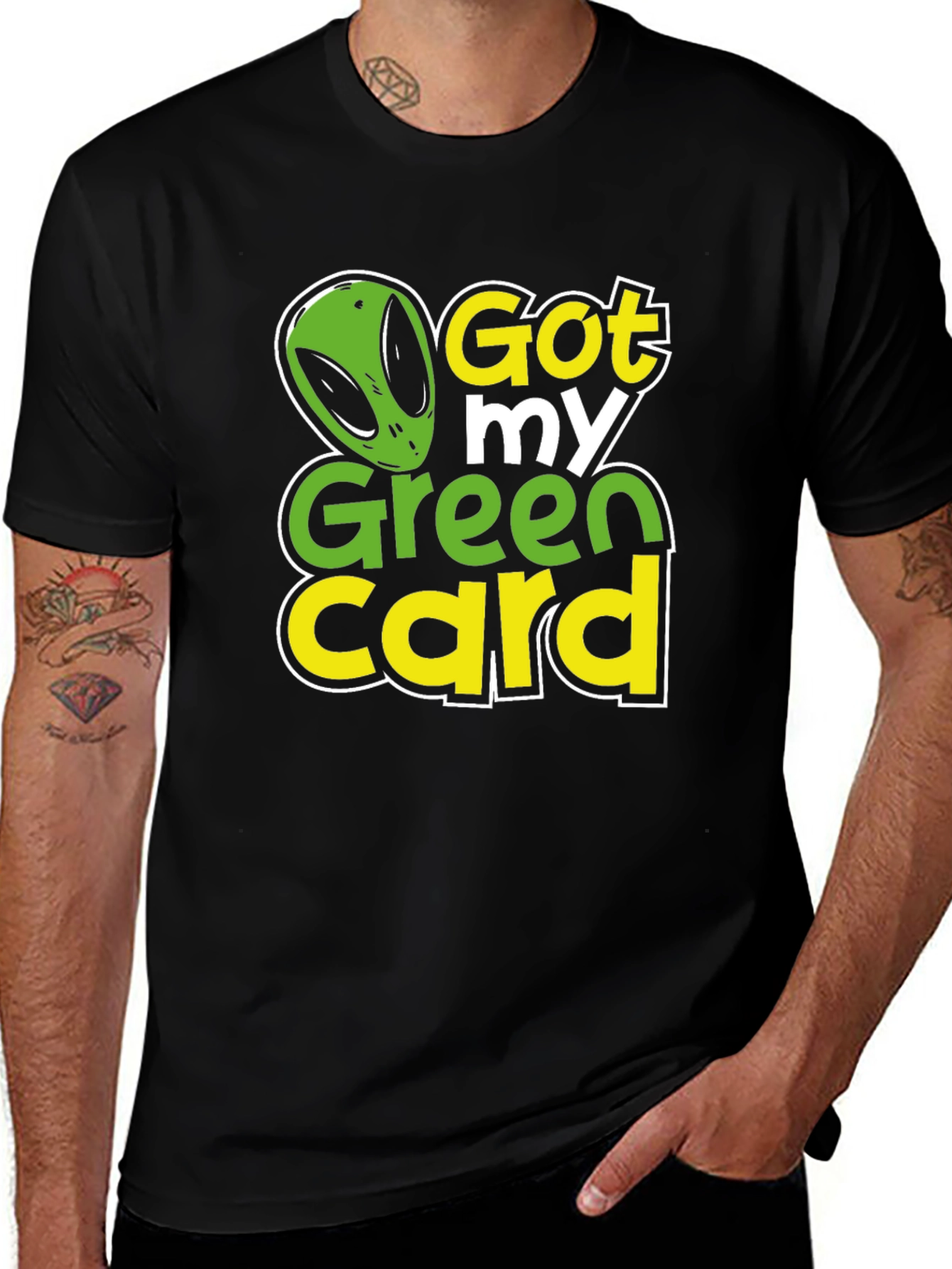 Got My Green Card Alien Graphic T-Shirt