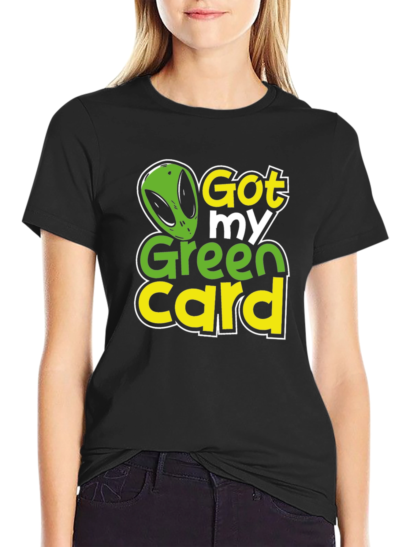 Got My Green Card Alien Graphic T-Shirt
