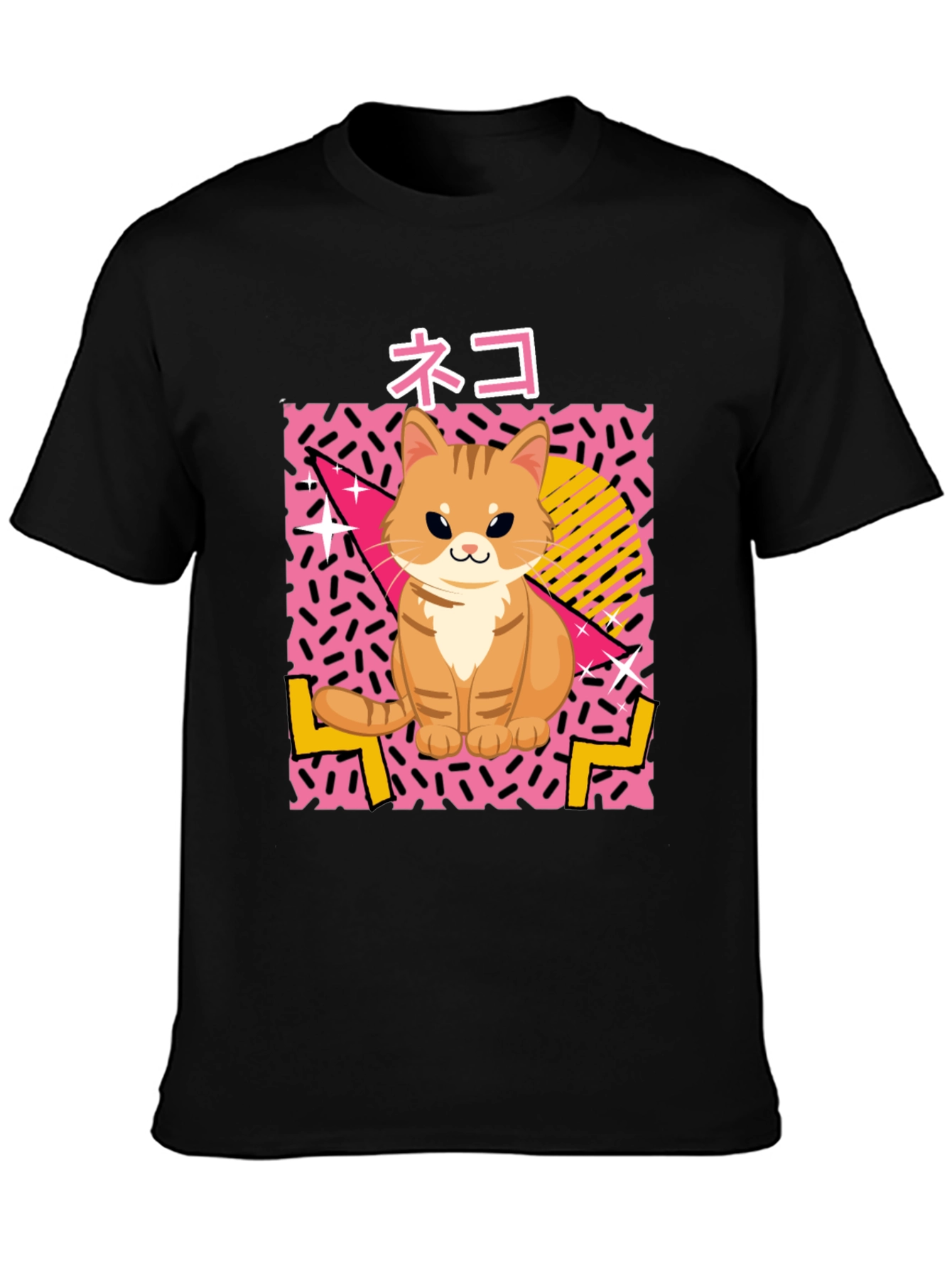 Retro Neko Cat T-Shirt - 80s Style!