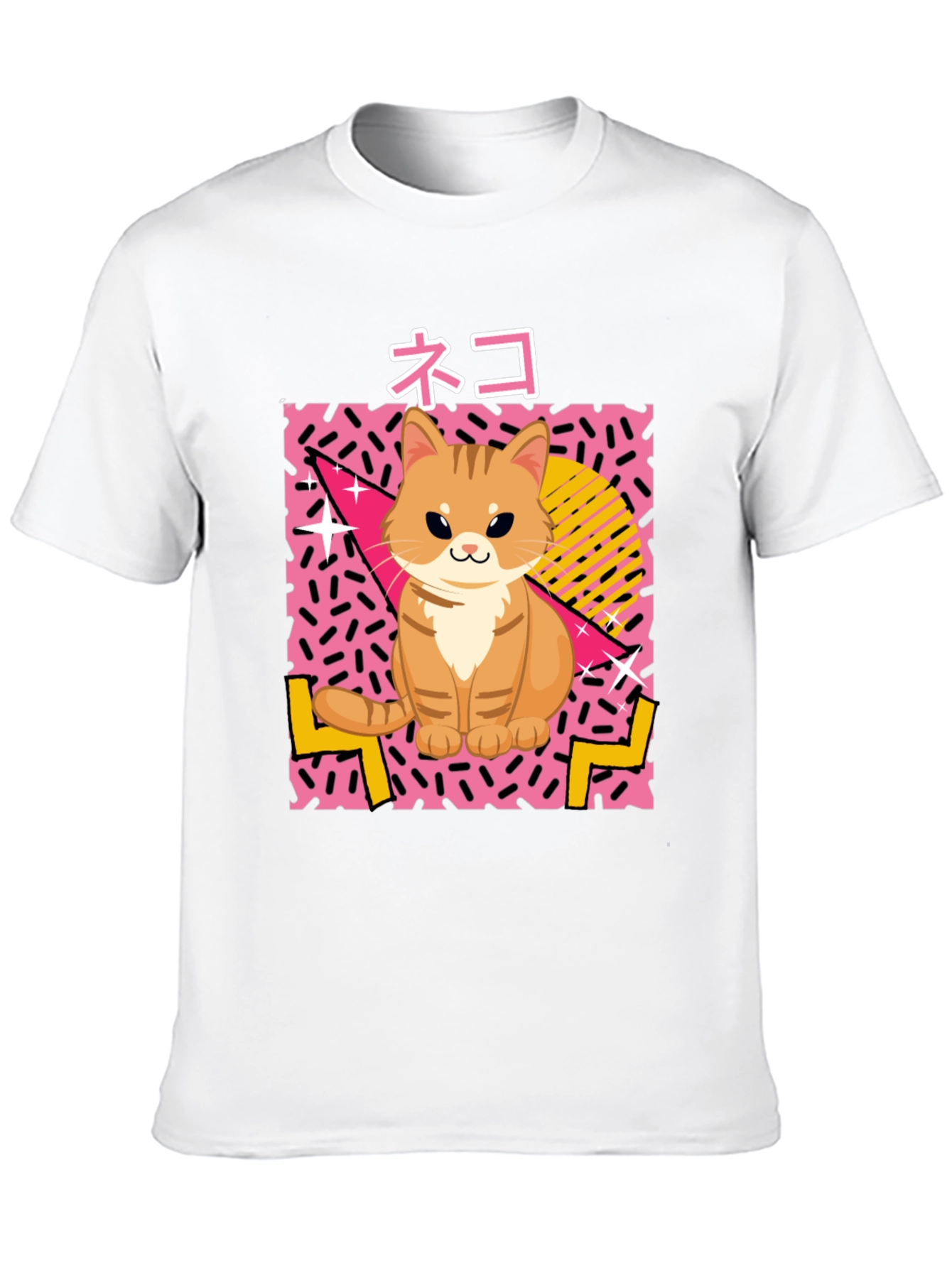Retro Neko Cat T-Shirt - 80s Style!