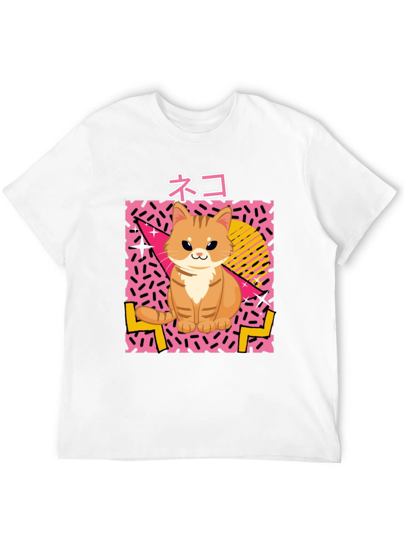 Retro Neko Cat T-Shirt - 80s Style!