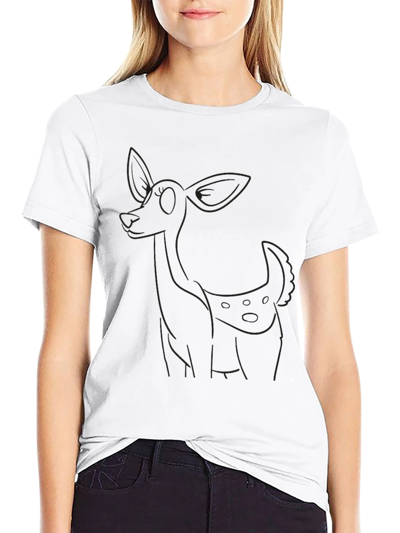 Mens Black Deer Graphic Tee