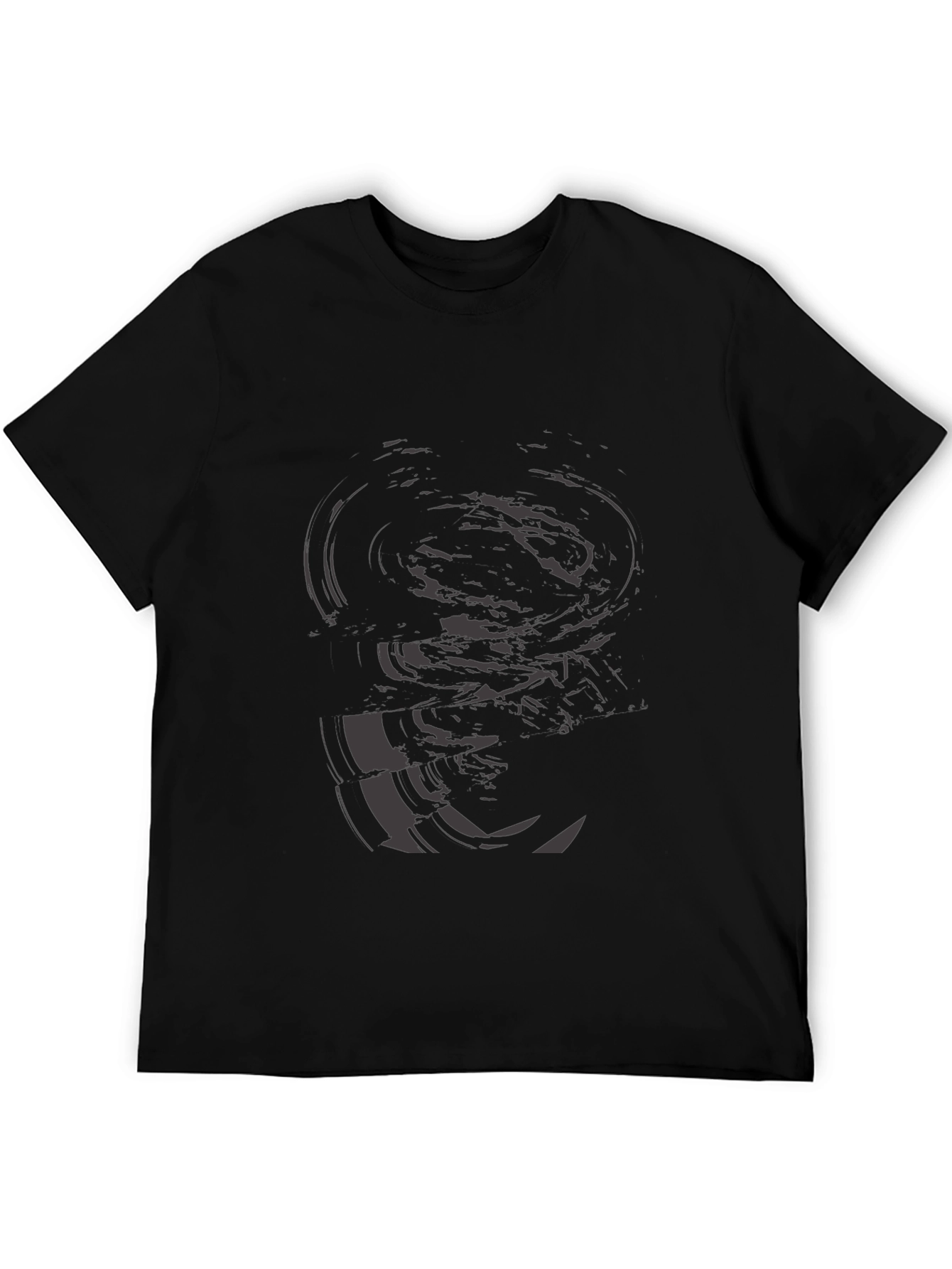 Abstract Graphic Print Mens Black T-Shirt