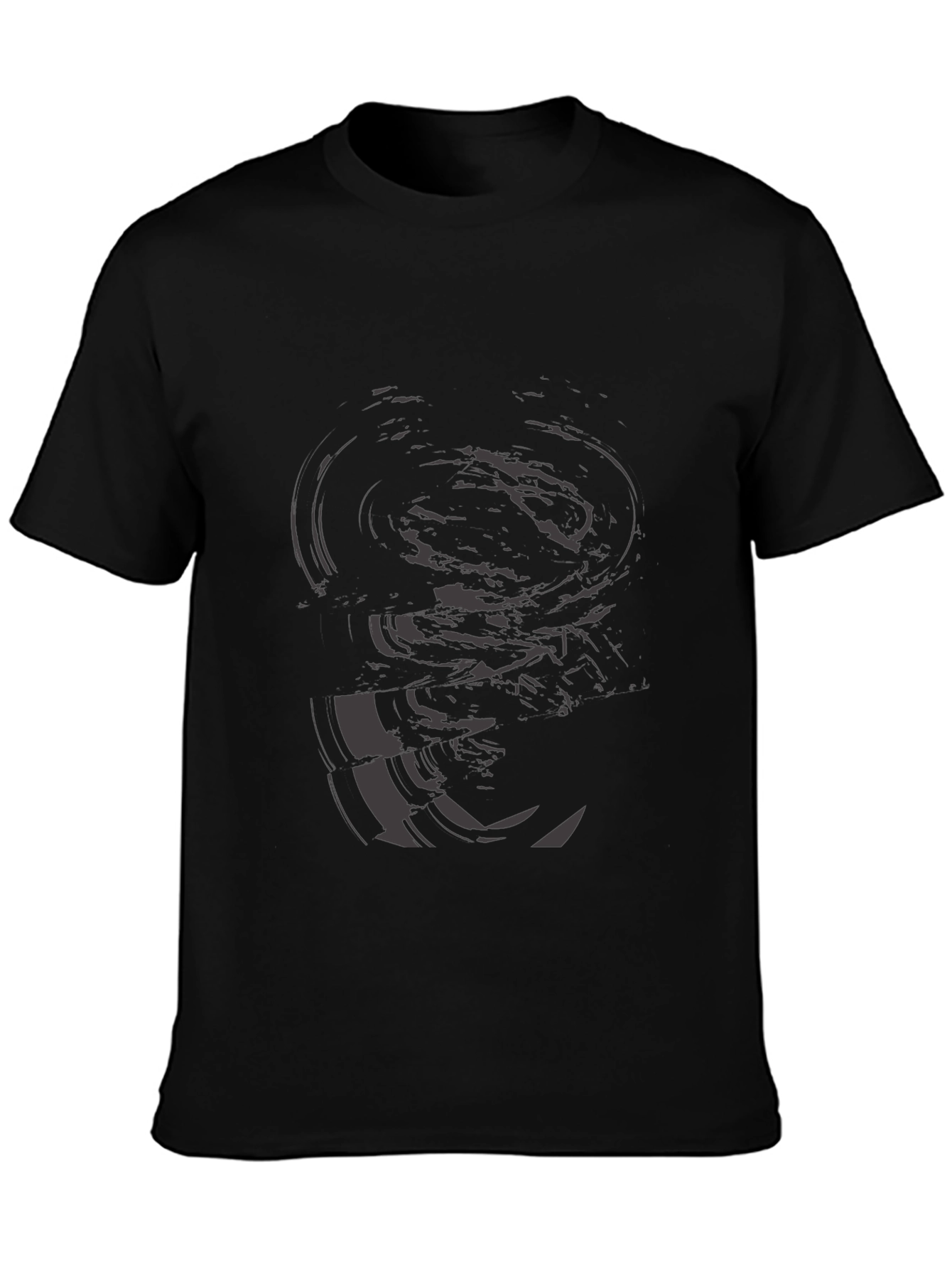 Abstract Graphic Print Mens Black T-Shirt