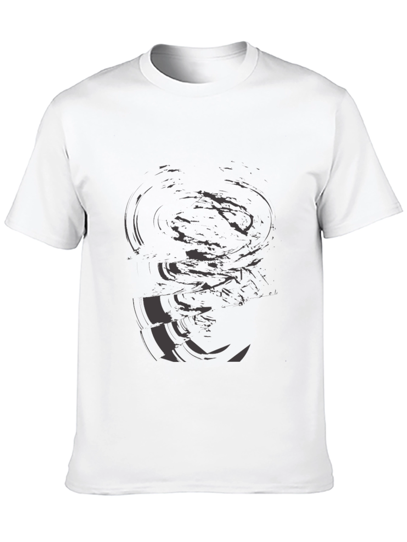 Abstract Graphic Print Mens Black T-Shirt