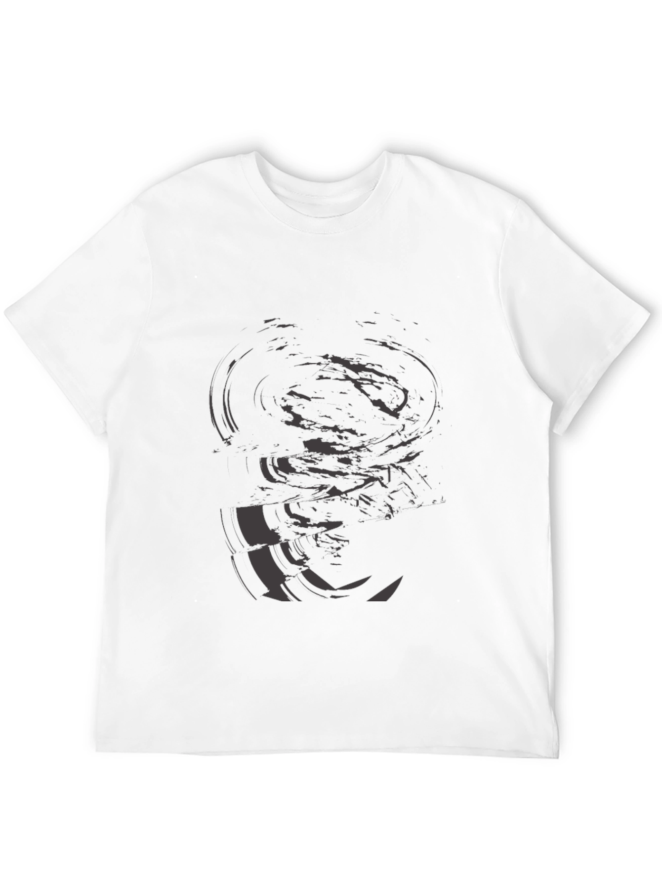 Abstract Graphic Print Mens Black T-Shirt