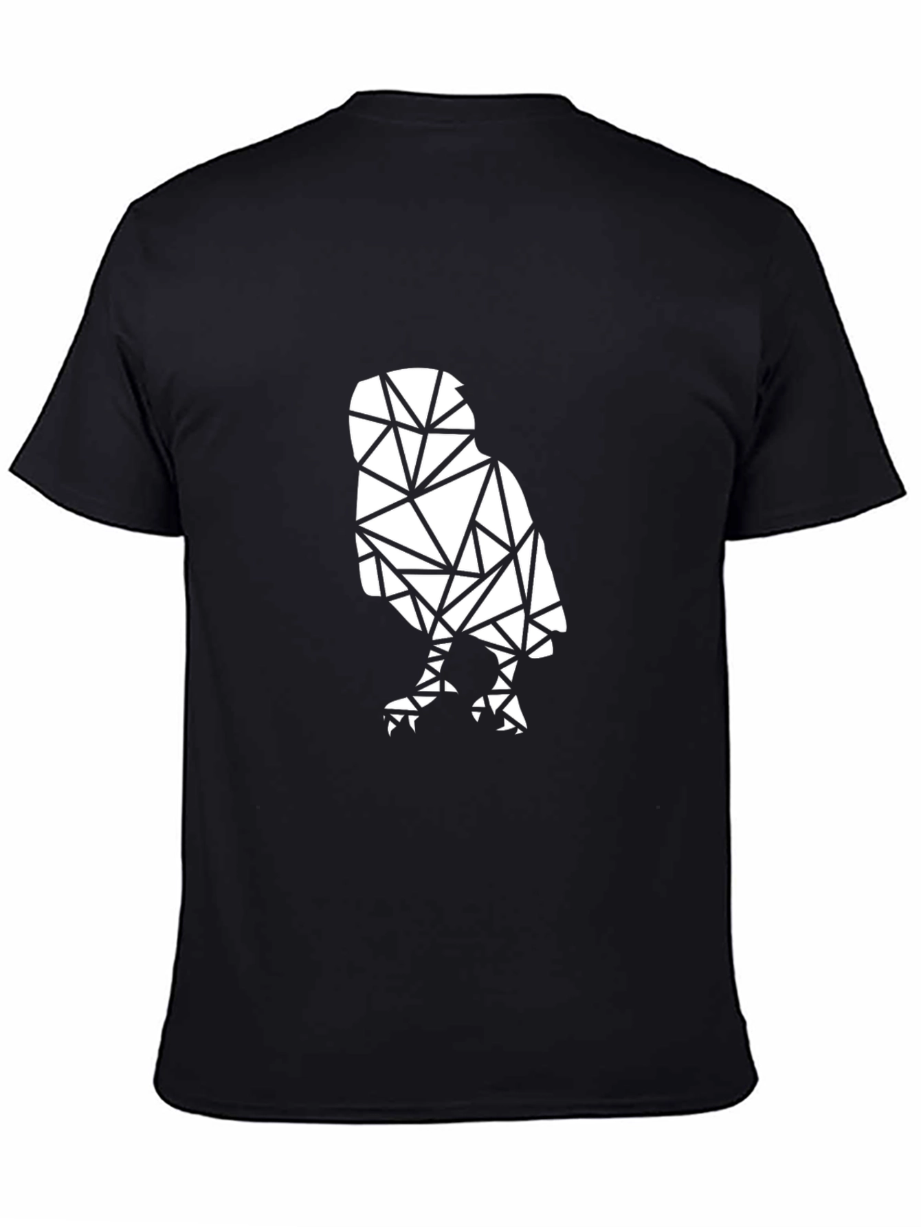 Geometric Owl Graphic Tee - Stylish Black Cotton Shirt
