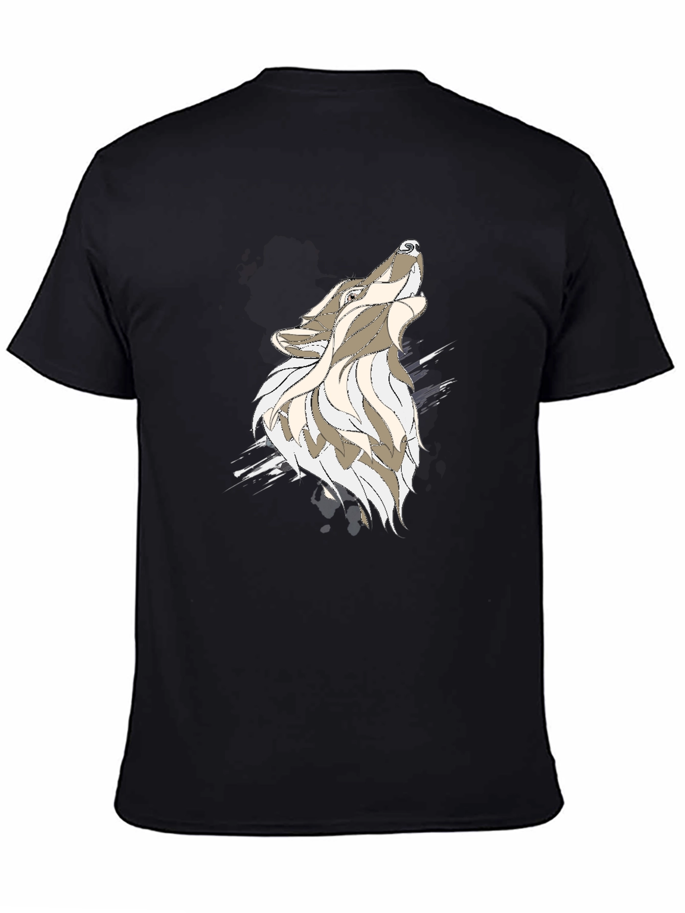 Black Wolf Graphic Tee - Mens Casual Shirt