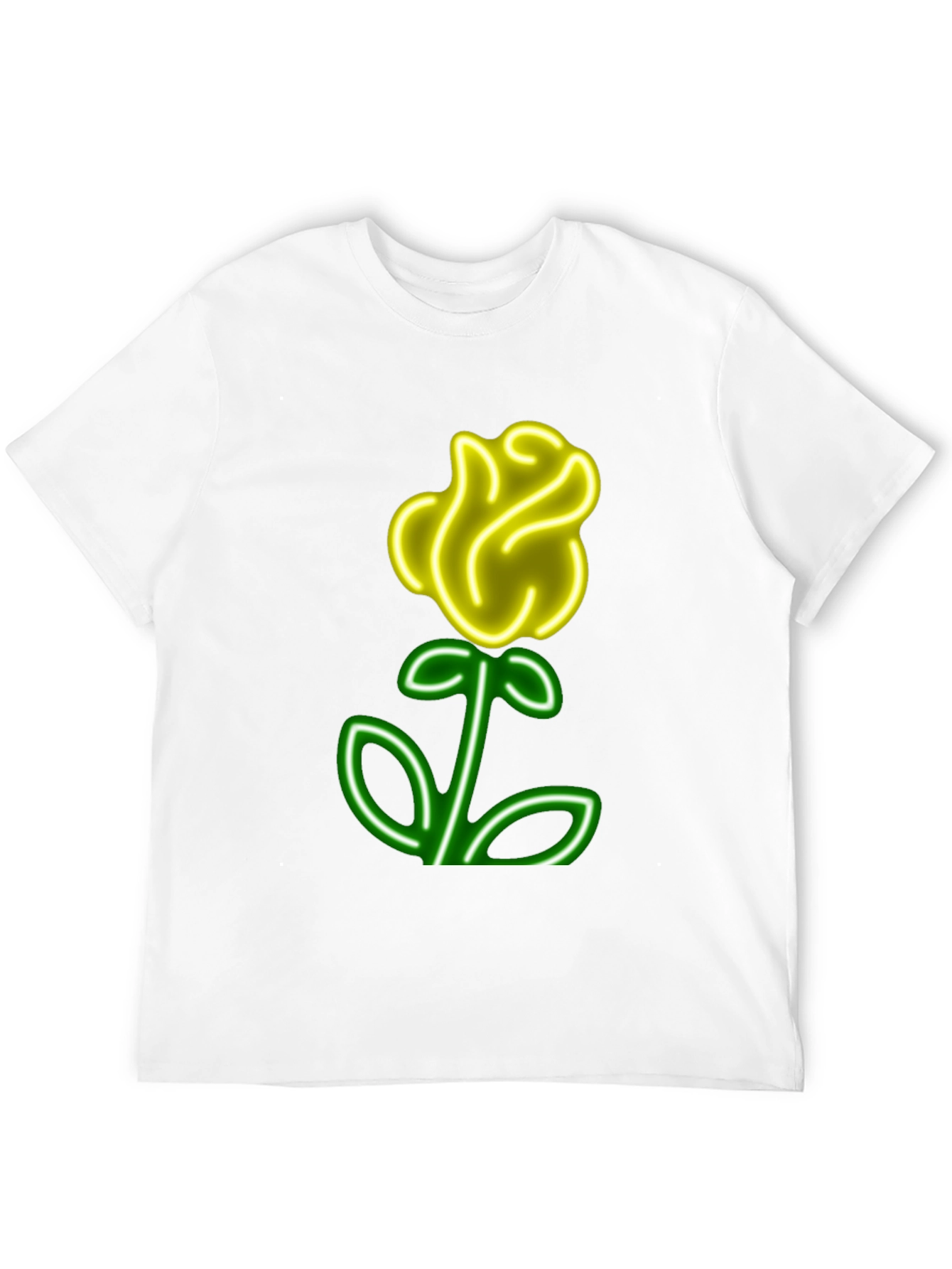 Neon Rose Graphic T-Shirt - Cool Casual Wear