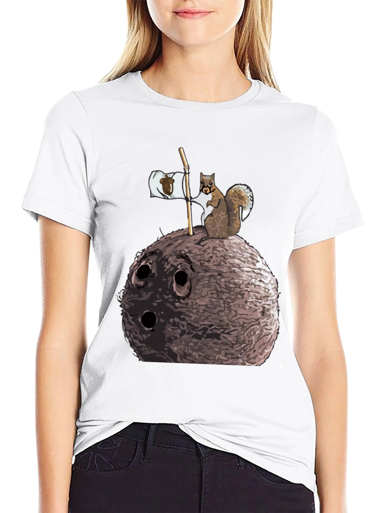 Squirrel and Nut Graphic T-Shirt