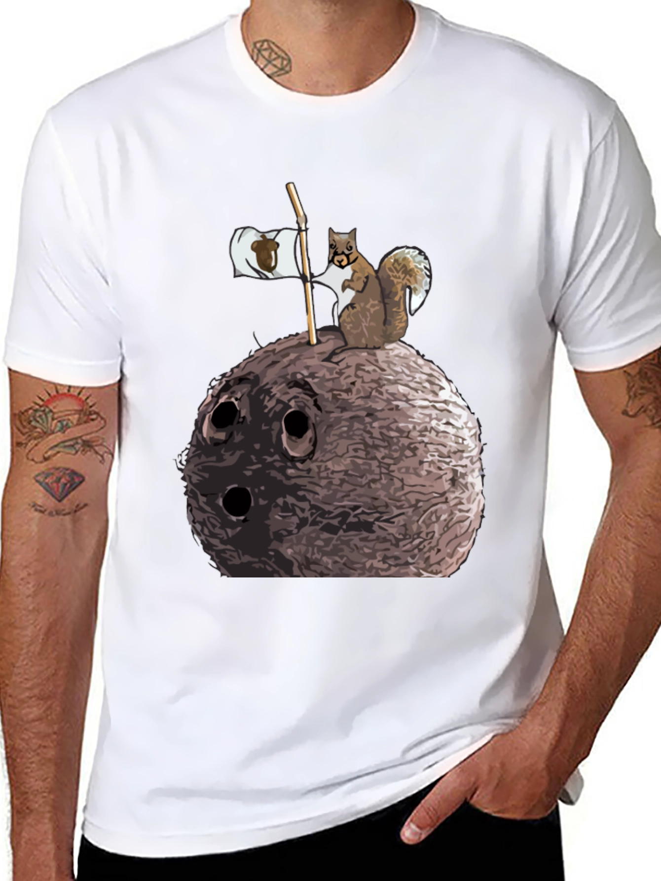 Squirrel and Nut Graphic T-Shirt