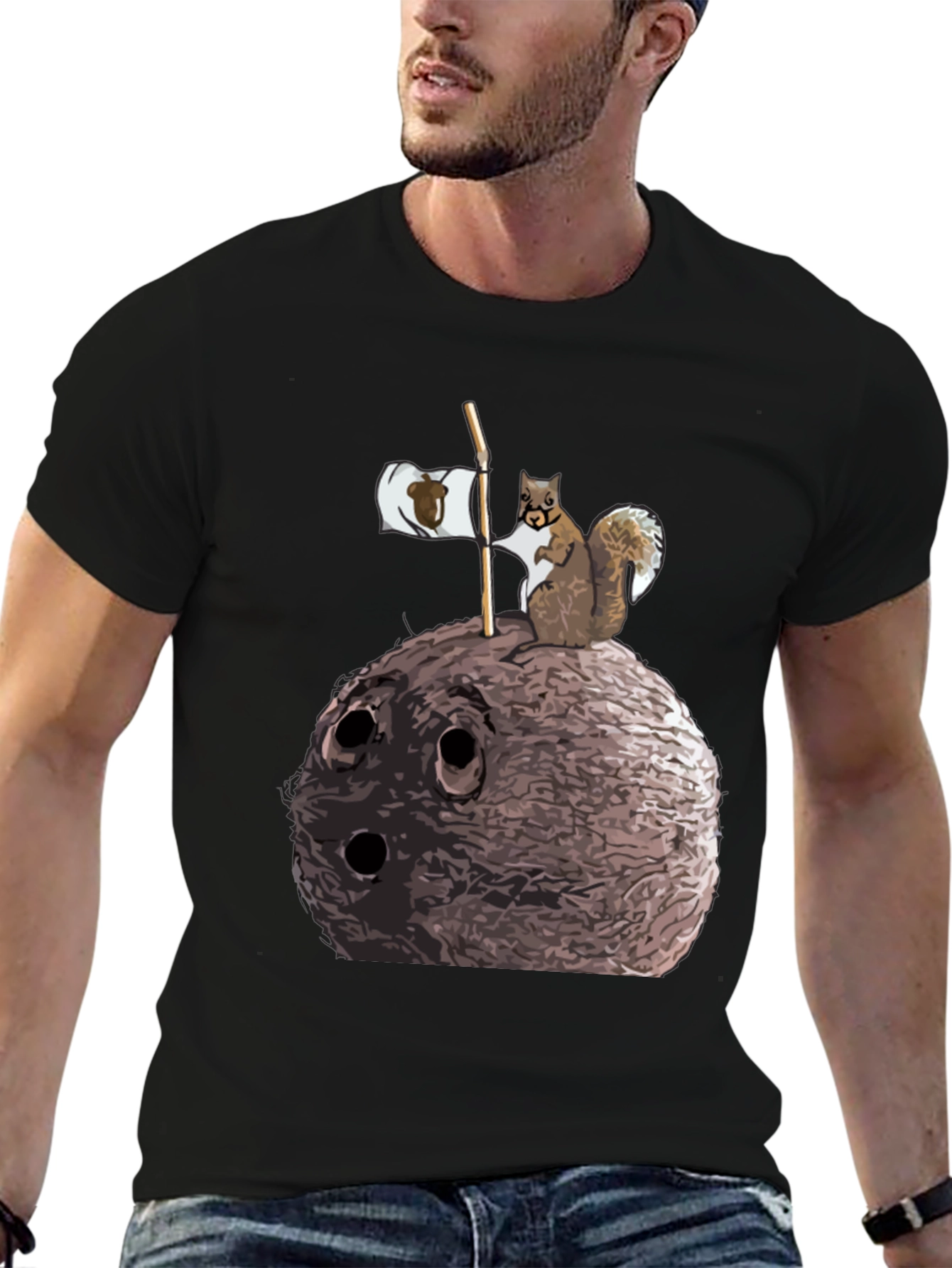 Squirrel and Nut Graphic T-Shirt