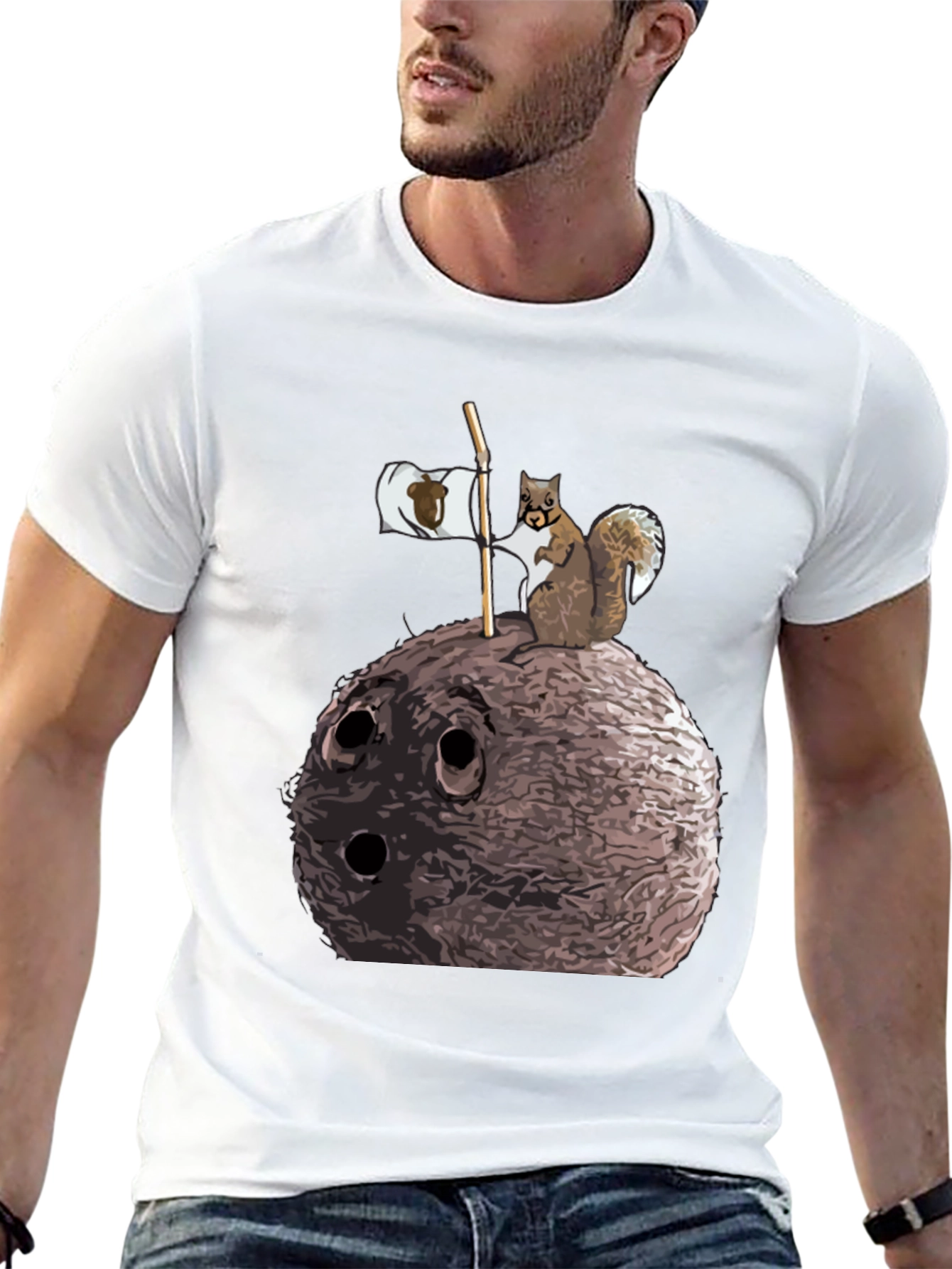 Squirrel and Nut Graphic T-Shirt
