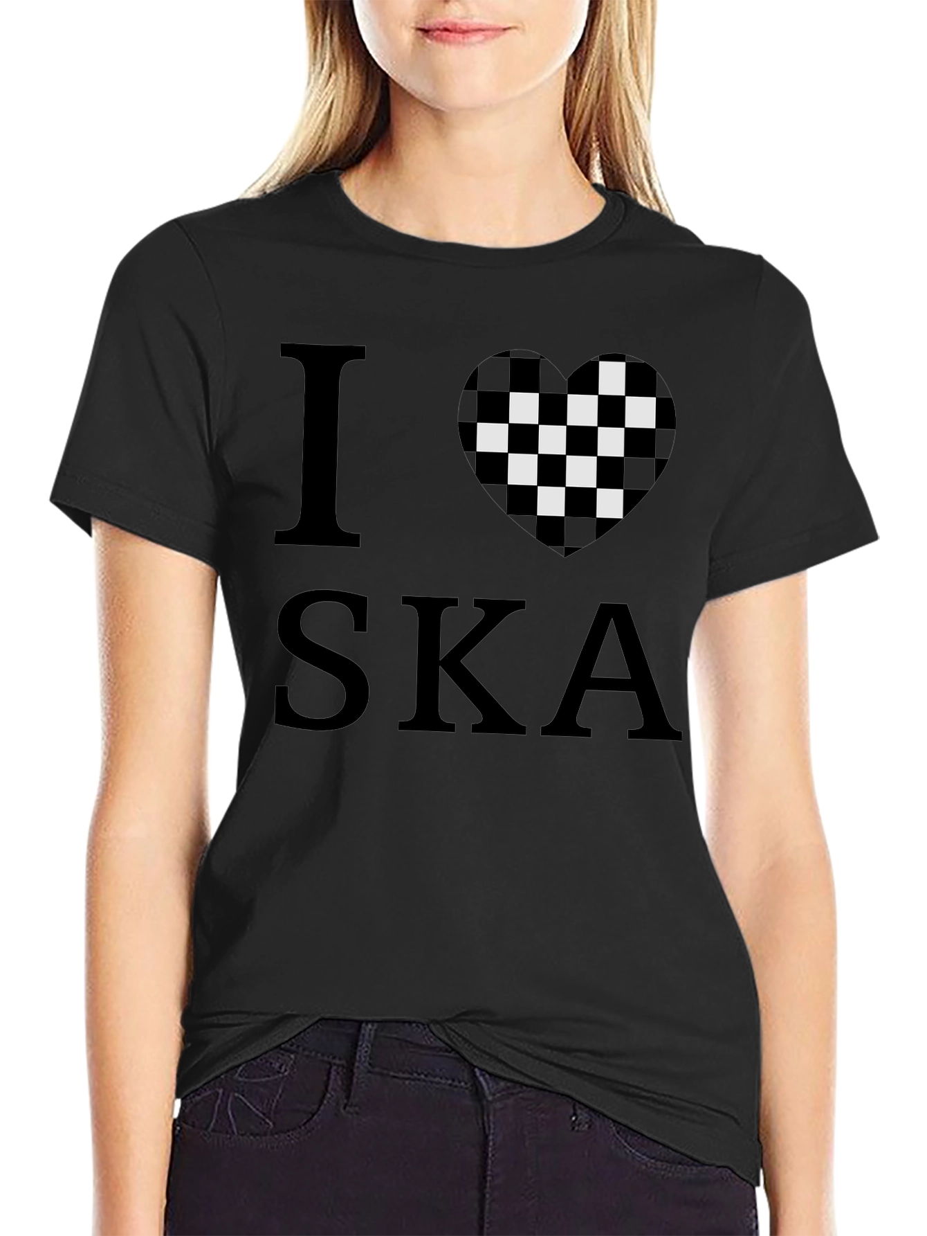 I Heart Ska Black Graphic T-Shirt