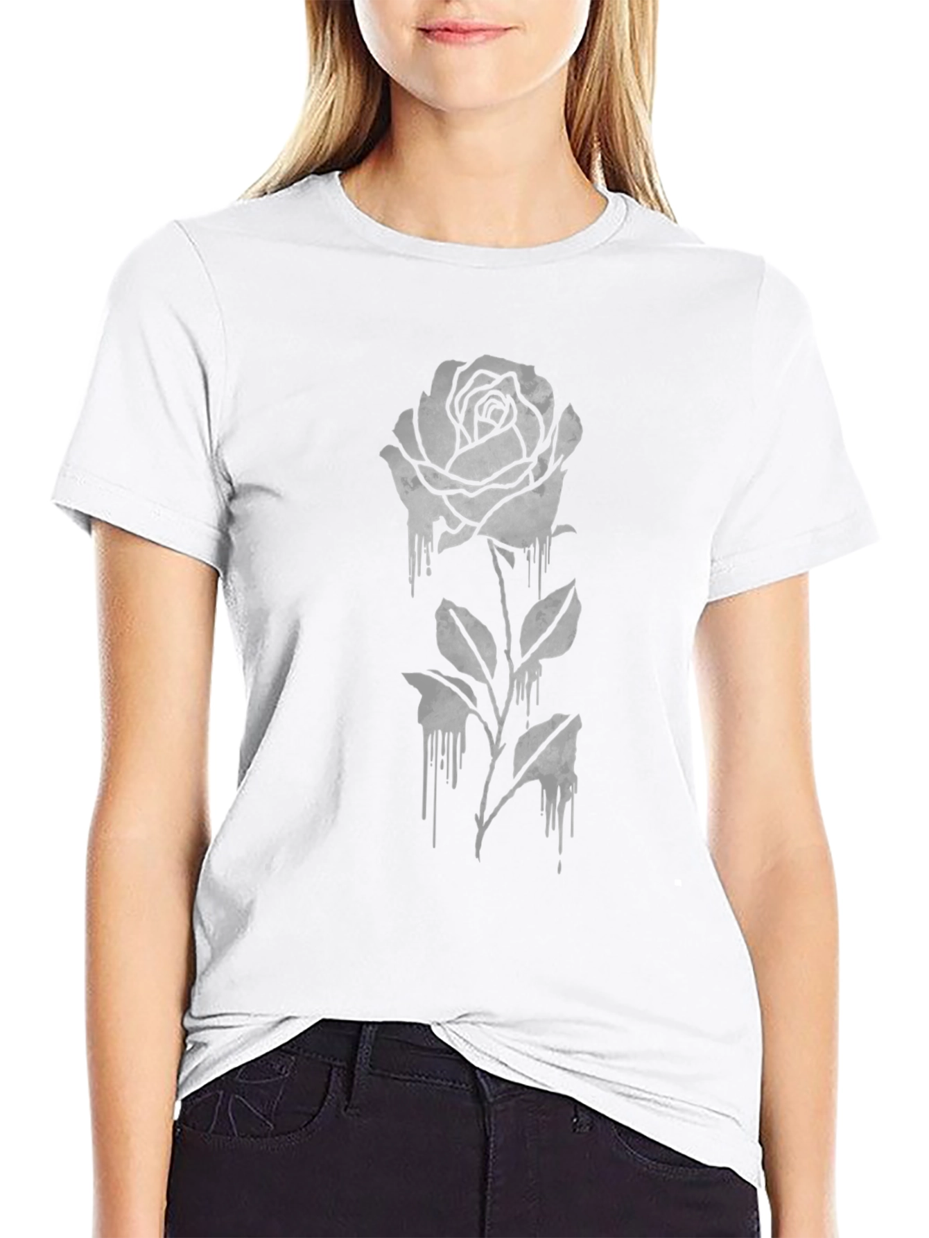 Gothic Rose Graphic Tee - Black