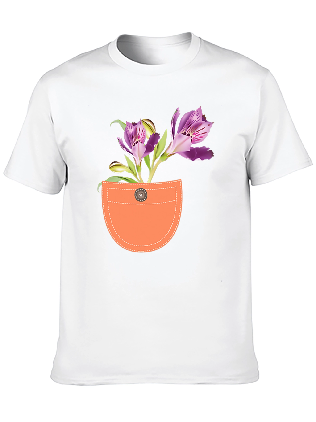 Floral Pocket Graphic Tee - Mens Black T-Shirt