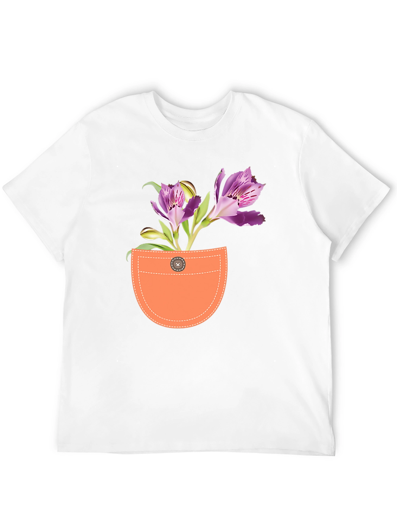 Floral Pocket Graphic Tee - Mens Black T-Shirt