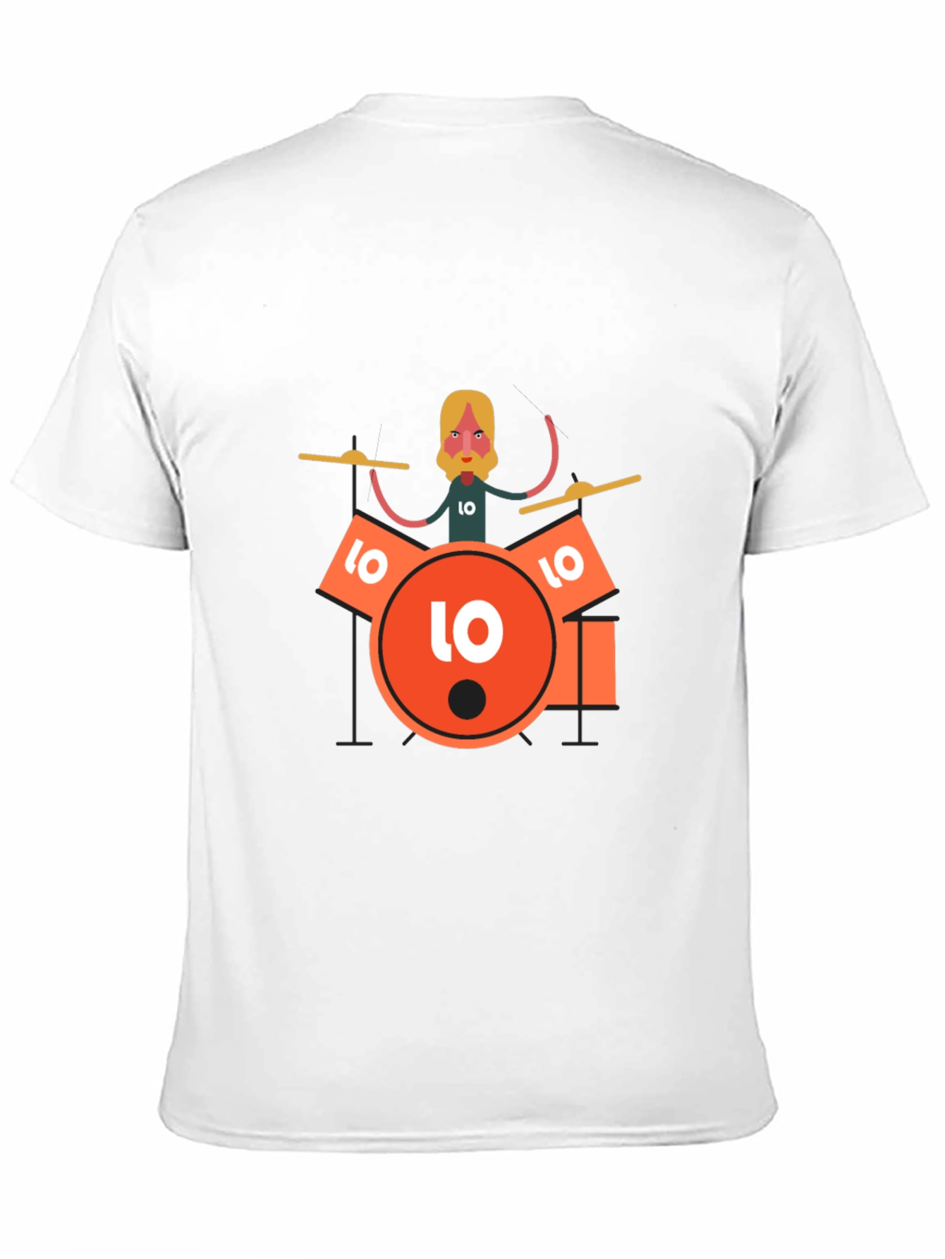 Drummer Graphic Tee - Black Crew Neck T-Shirt