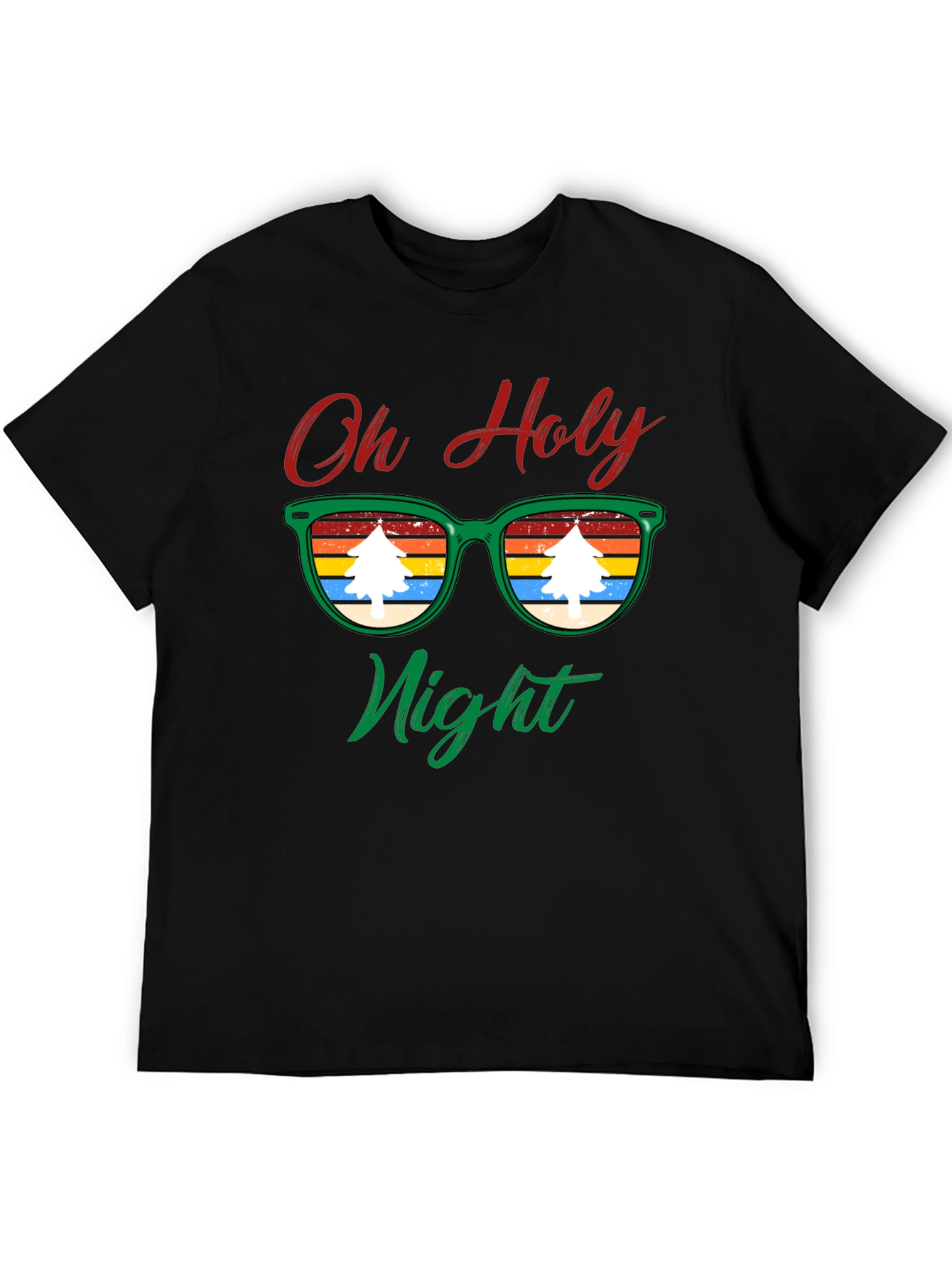 Oh Holy Night Christmas Tree Sunglasses T-Shirt