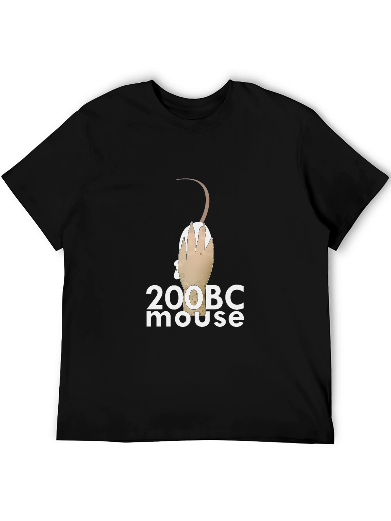 200 BC Mouse Graphic Tee - Black Cotton T-Shirt