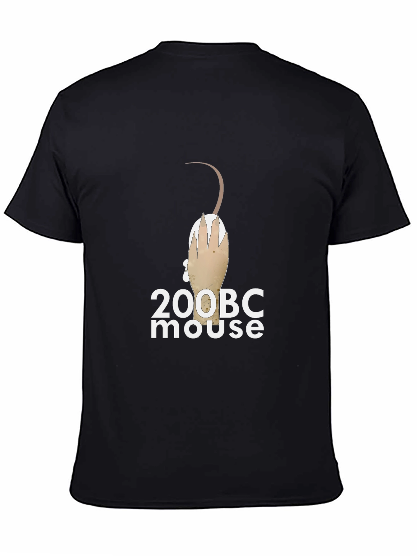 200 BC Mouse Graphic Tee - Black Cotton T-Shirt