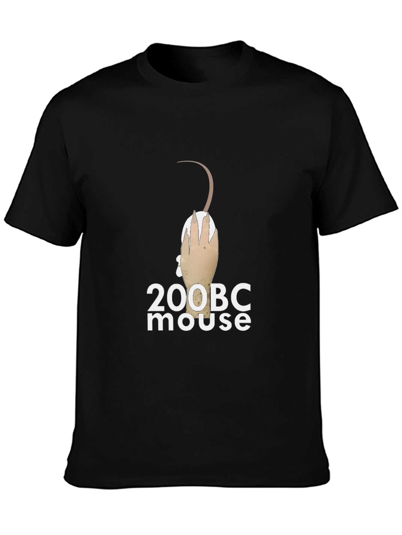 200 BC Mouse Graphic Tee - Black Cotton T-Shirt