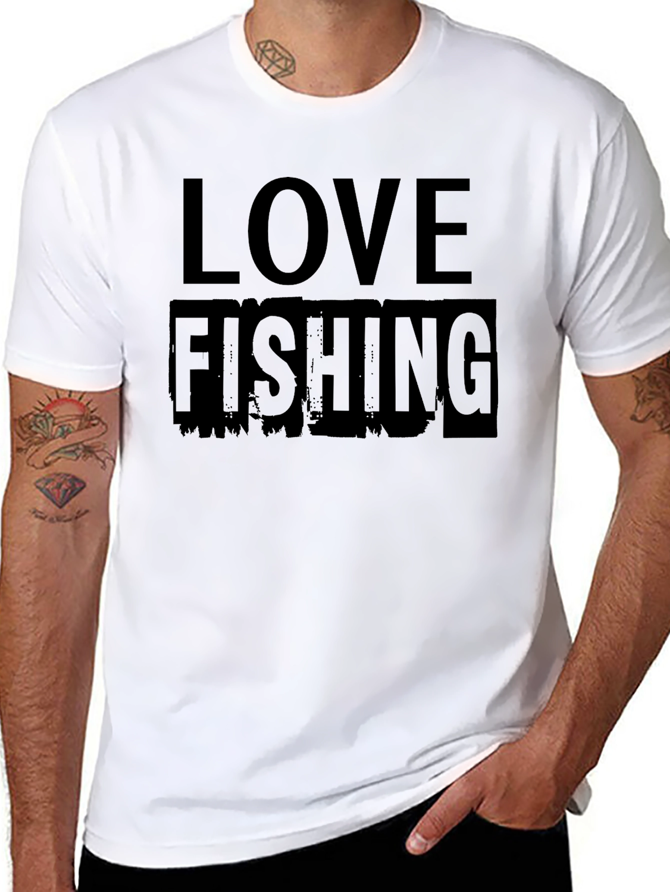 Love Fishing Black Graphic Tee