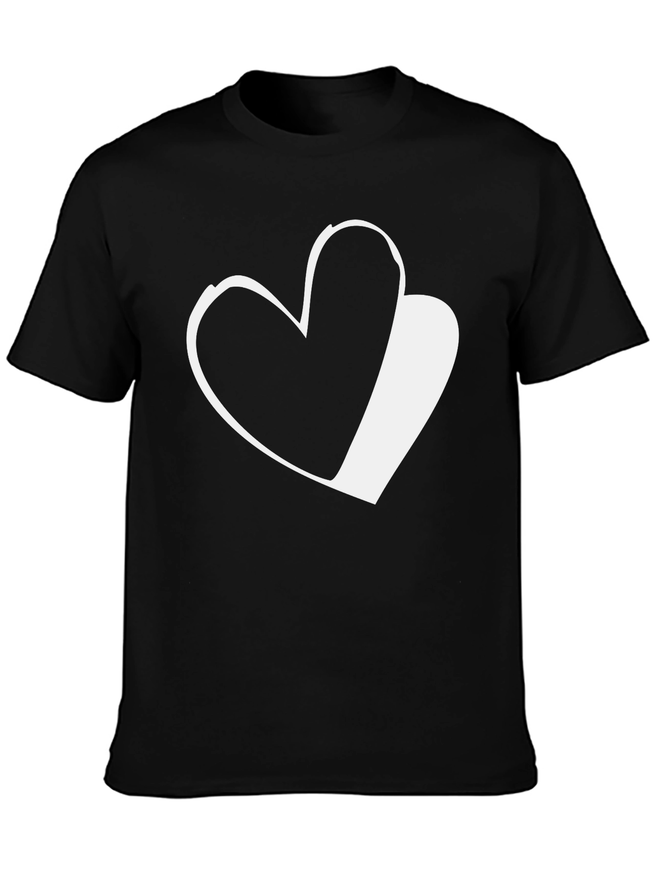 Heart Graphic Black T-Shirt Casual Wear