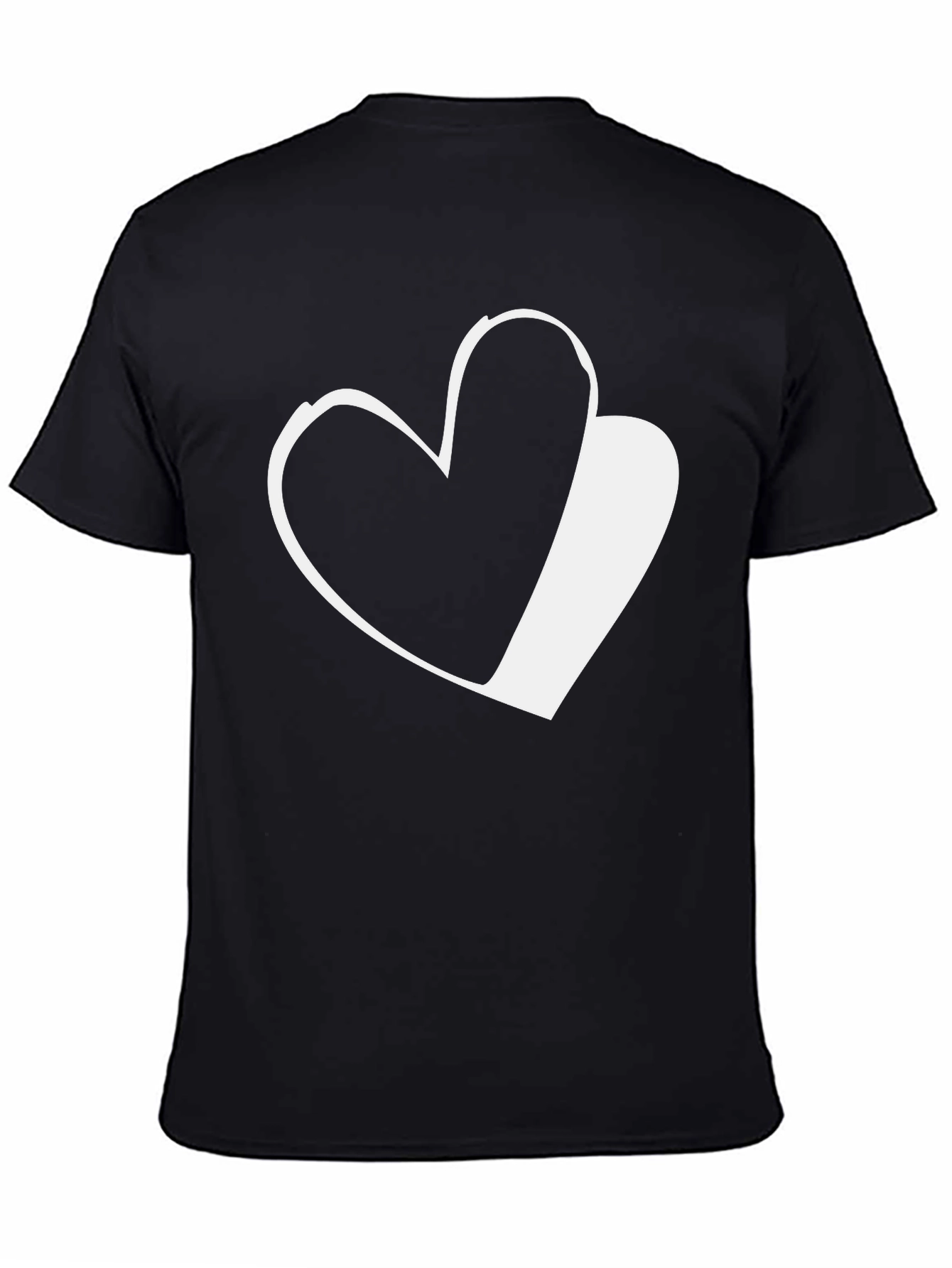 Heart Graphic Black T-Shirt Casual Wear