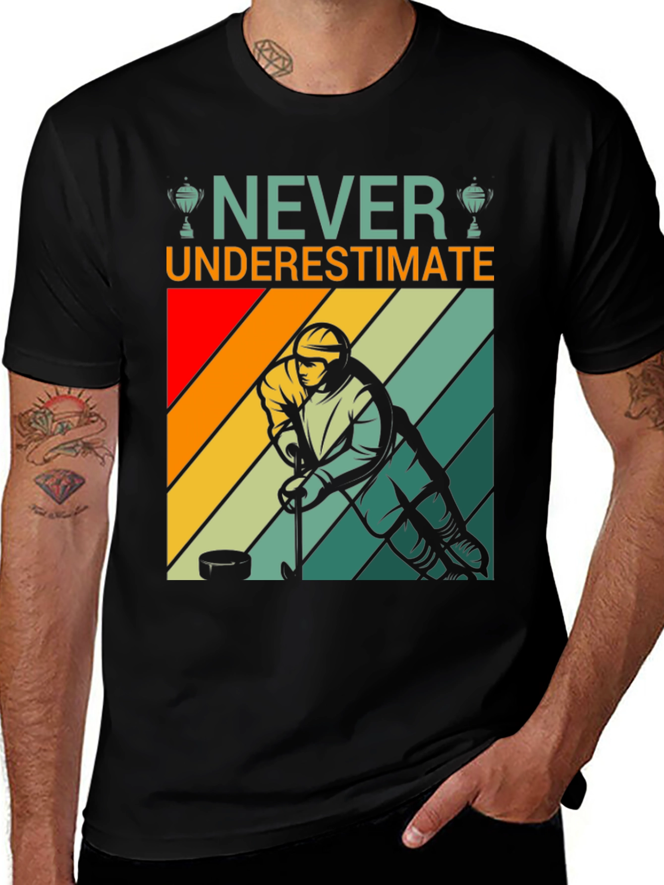 Never Underestimate Hockey T-Shirt