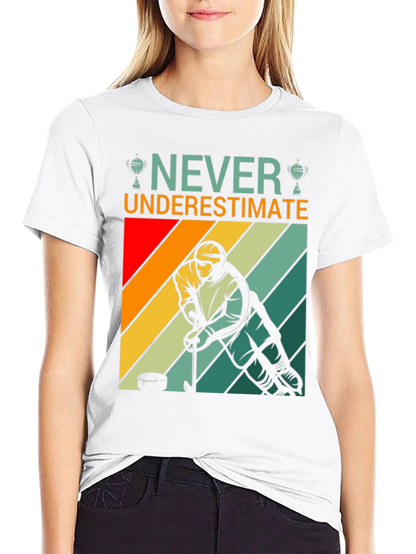 Never Underestimate Hockey T-Shirt